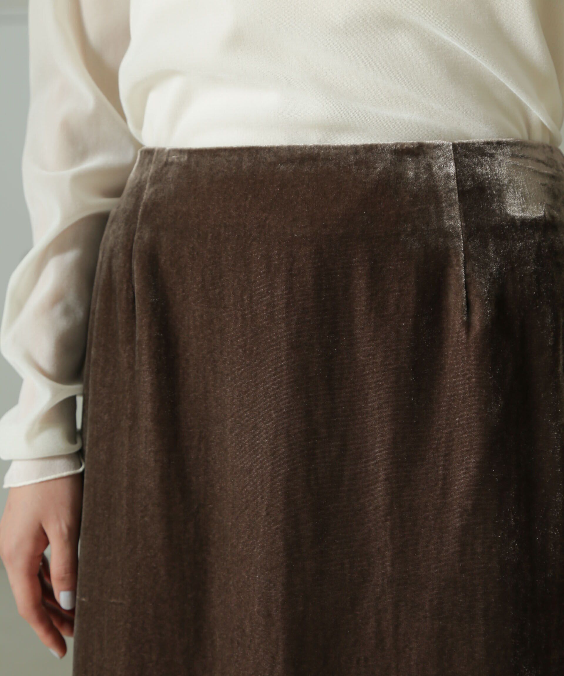 nano･universe「ベロアナロースカート」|スカート|