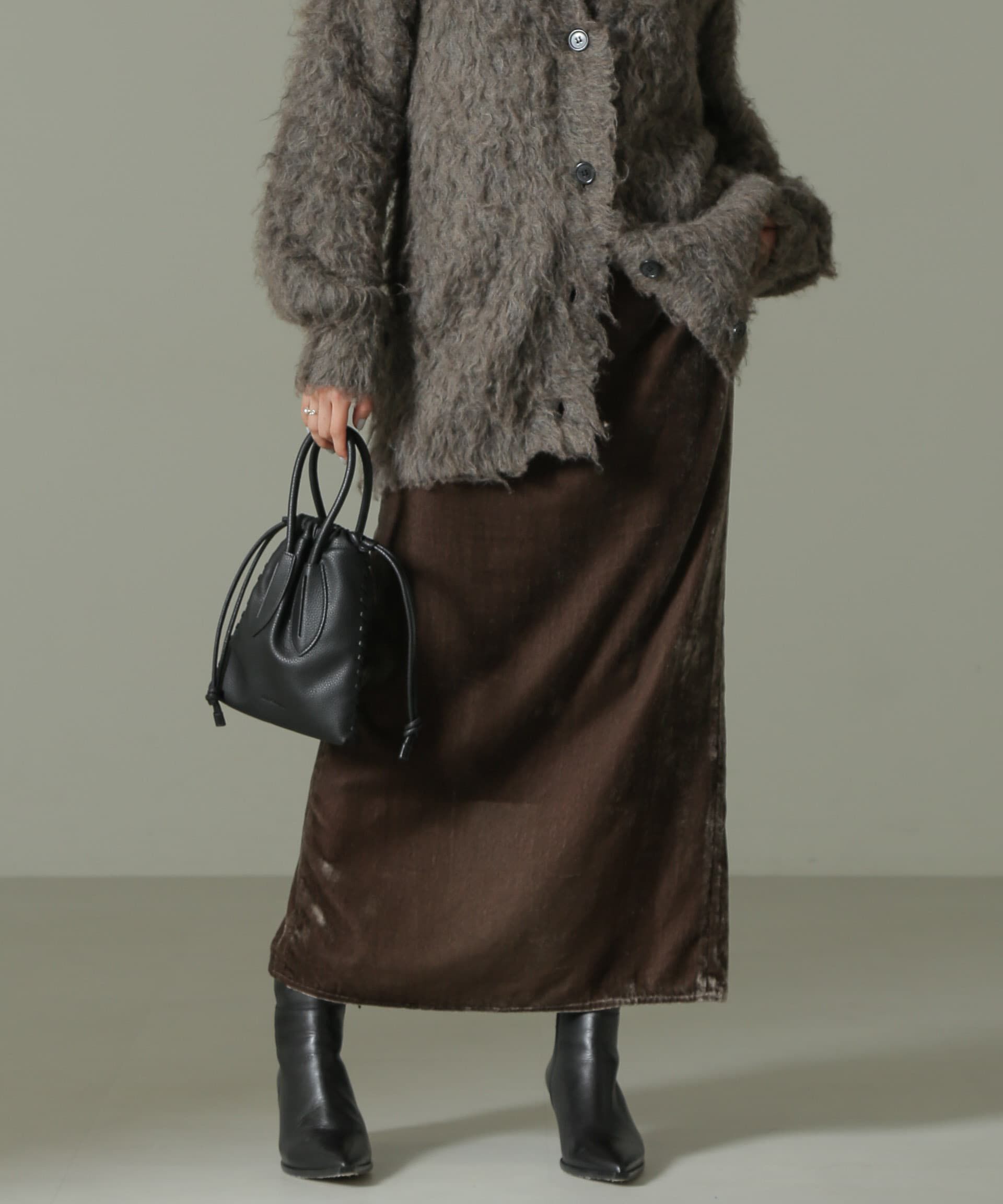 nano･universe「ベロアナロースカート」|スカート|