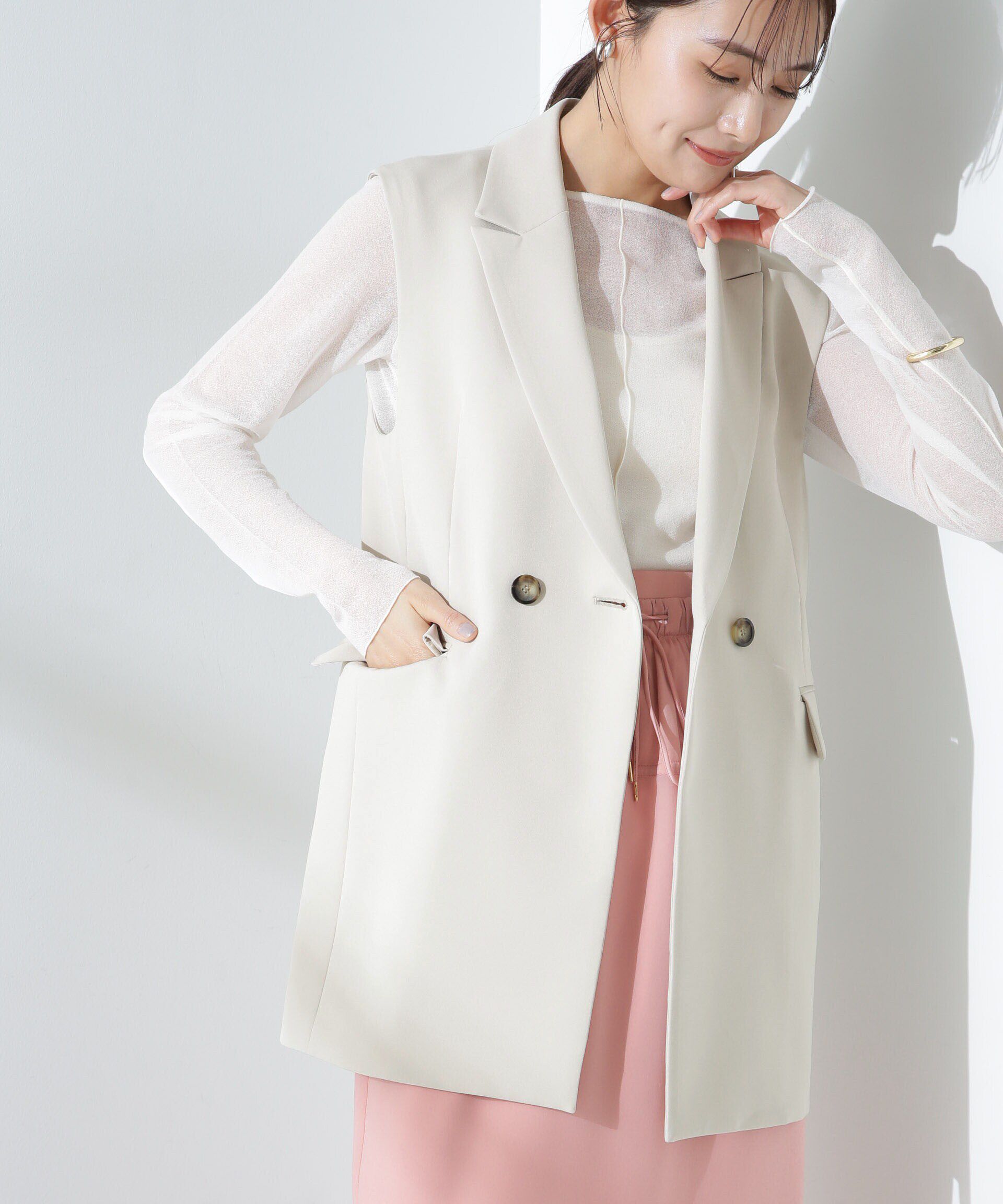 nano･universe「デイリーファンクション ダブルジレ(セットアップ可)」|テーラードジャケット|