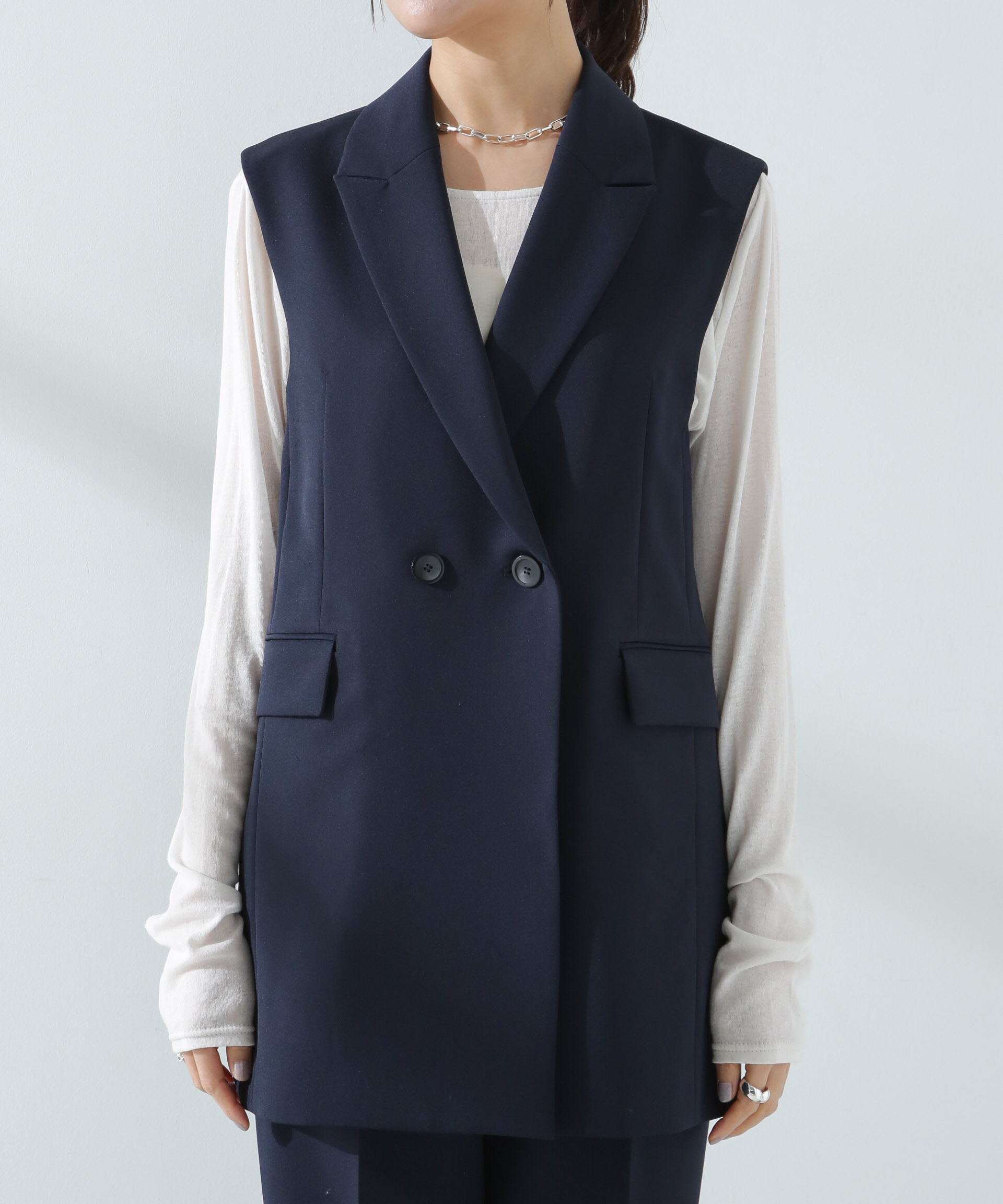 nano･universe「デイリーファンクション ダブルジレ(セットアップ可)」|テーラードジャケット|