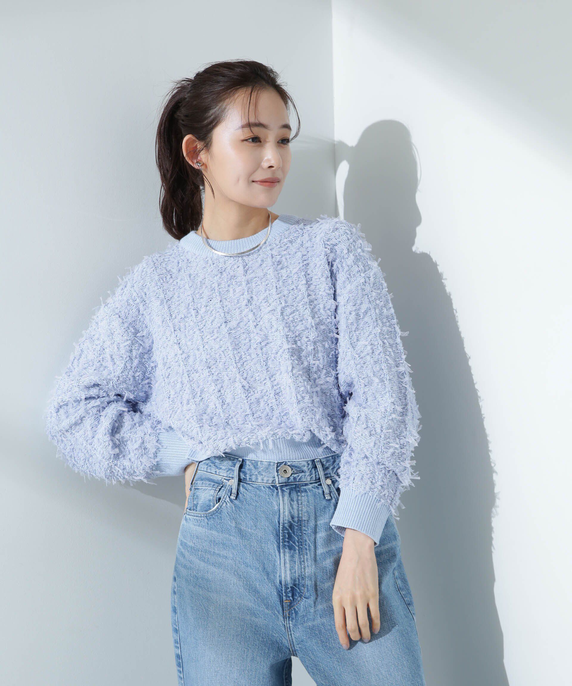 nano･universe「チュールモールニットプルオーバー（セットアップ可）」|ニット・セーター|