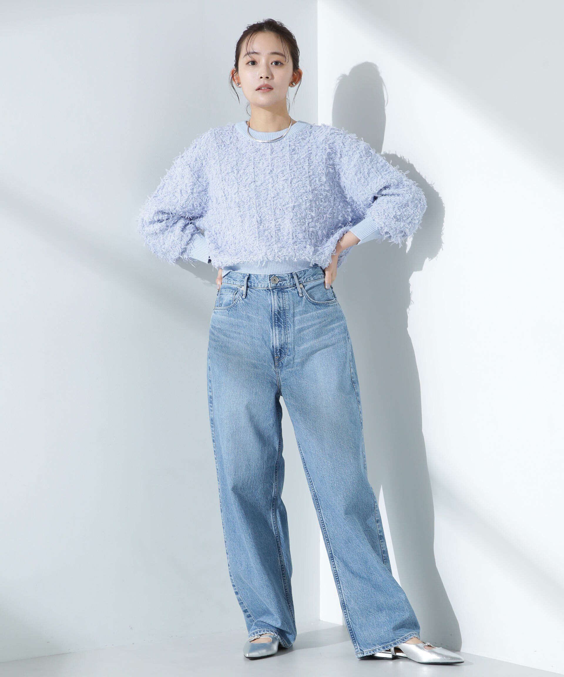 nano･universe「チュールモールニットプルオーバー（セットアップ可）」|ニット・セーター|