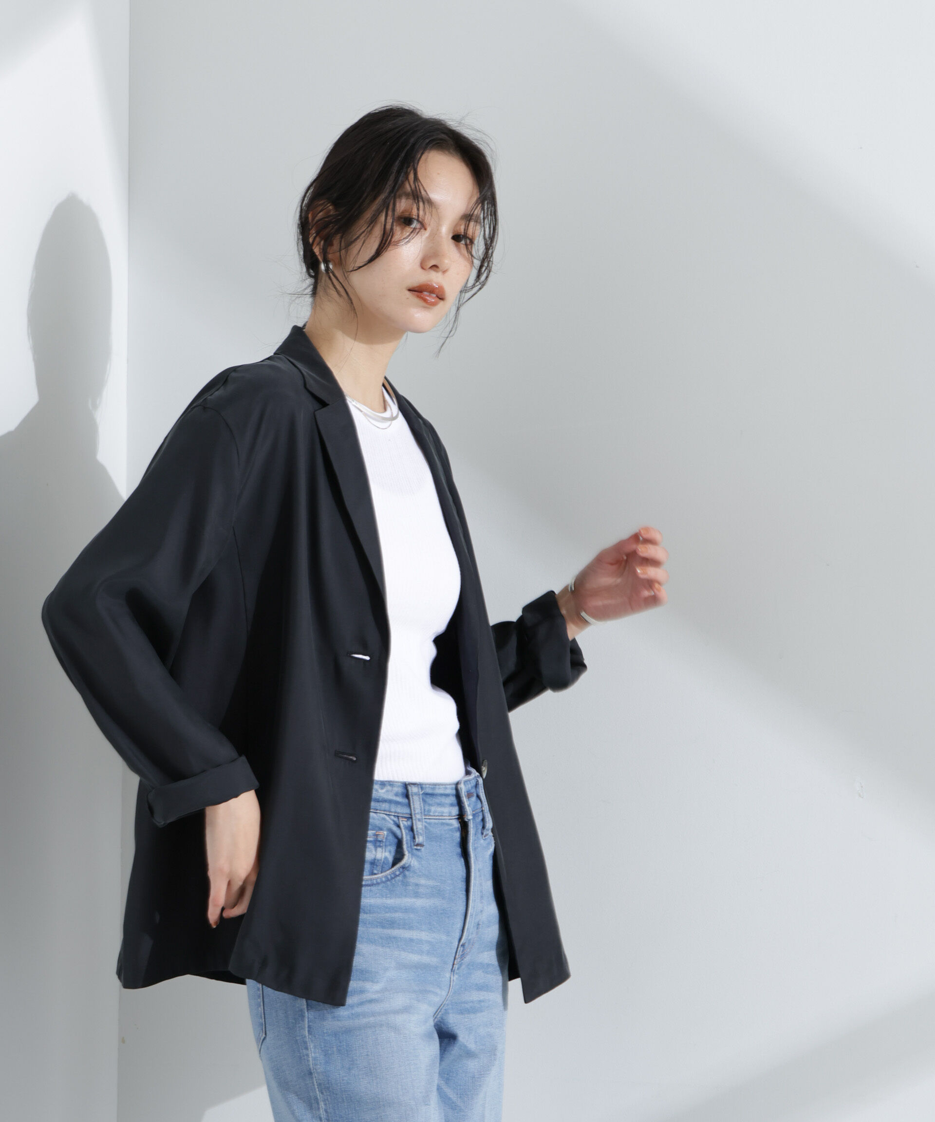 nano･universe「キュプラライトジャケット」|テーラードジャケット|