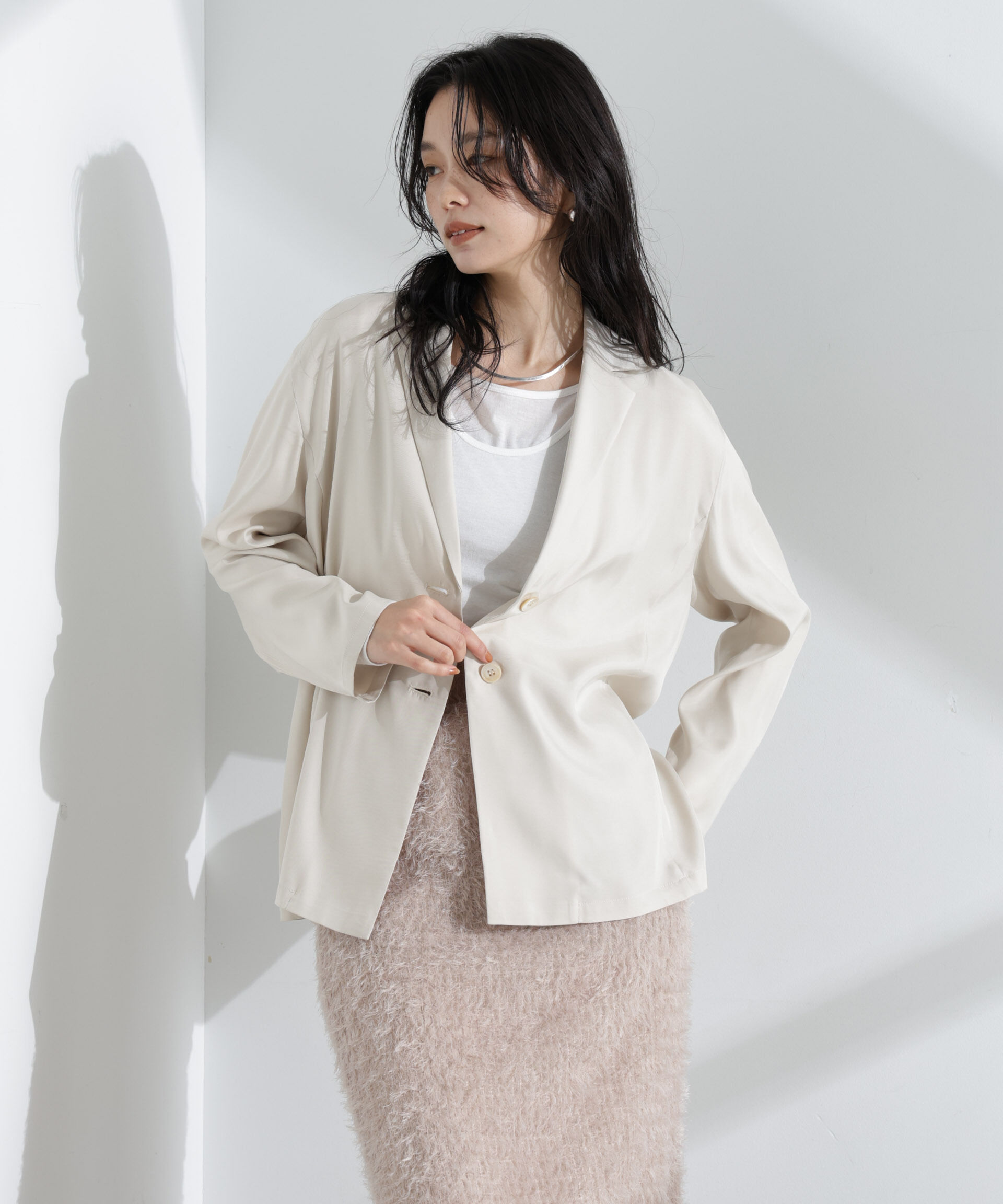 nano･universe「キュプラライトジャケット」|テーラードジャケット|
