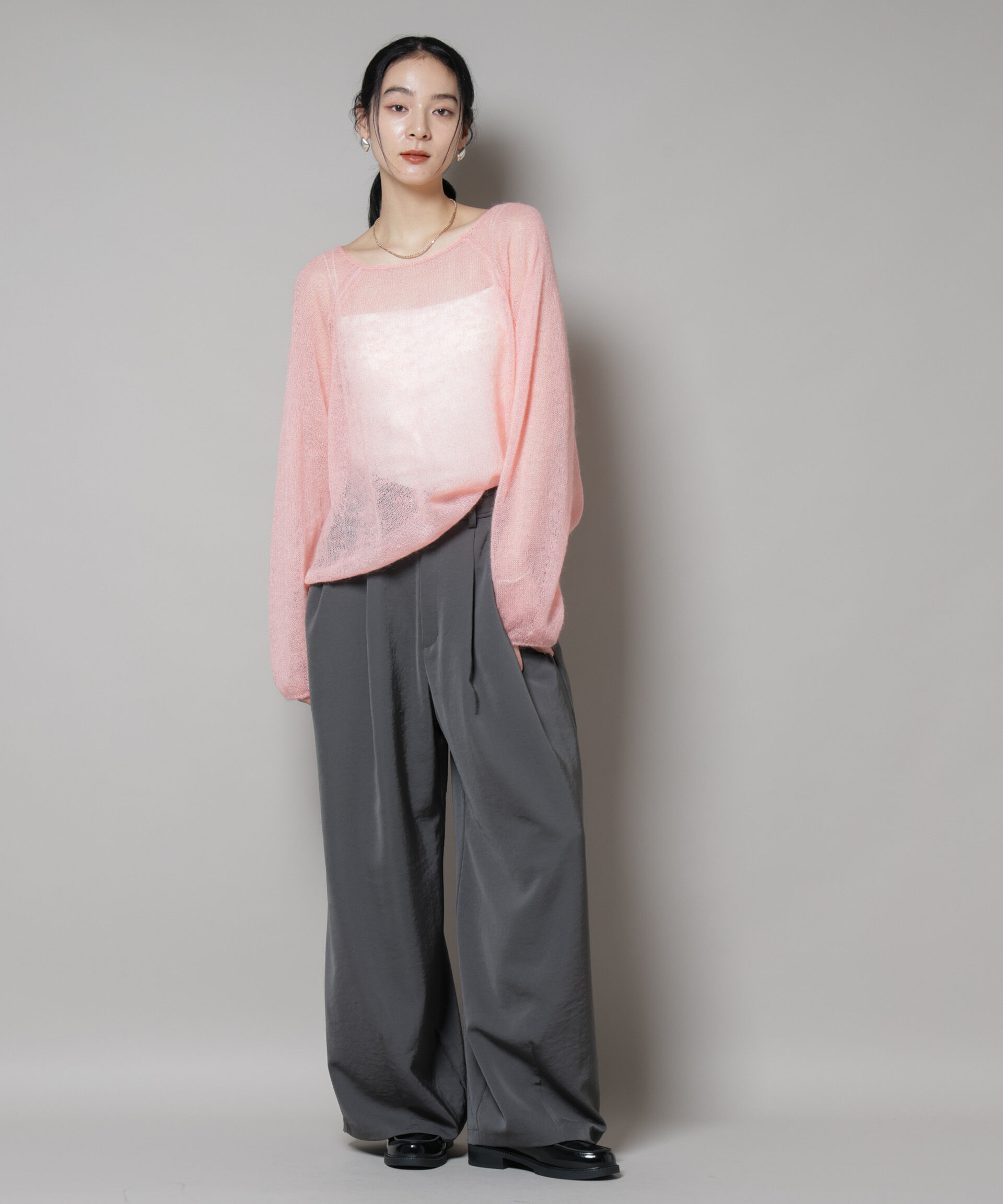 nano･universe「モヘヤ混天竺シアーニット」|ニット・セーター|