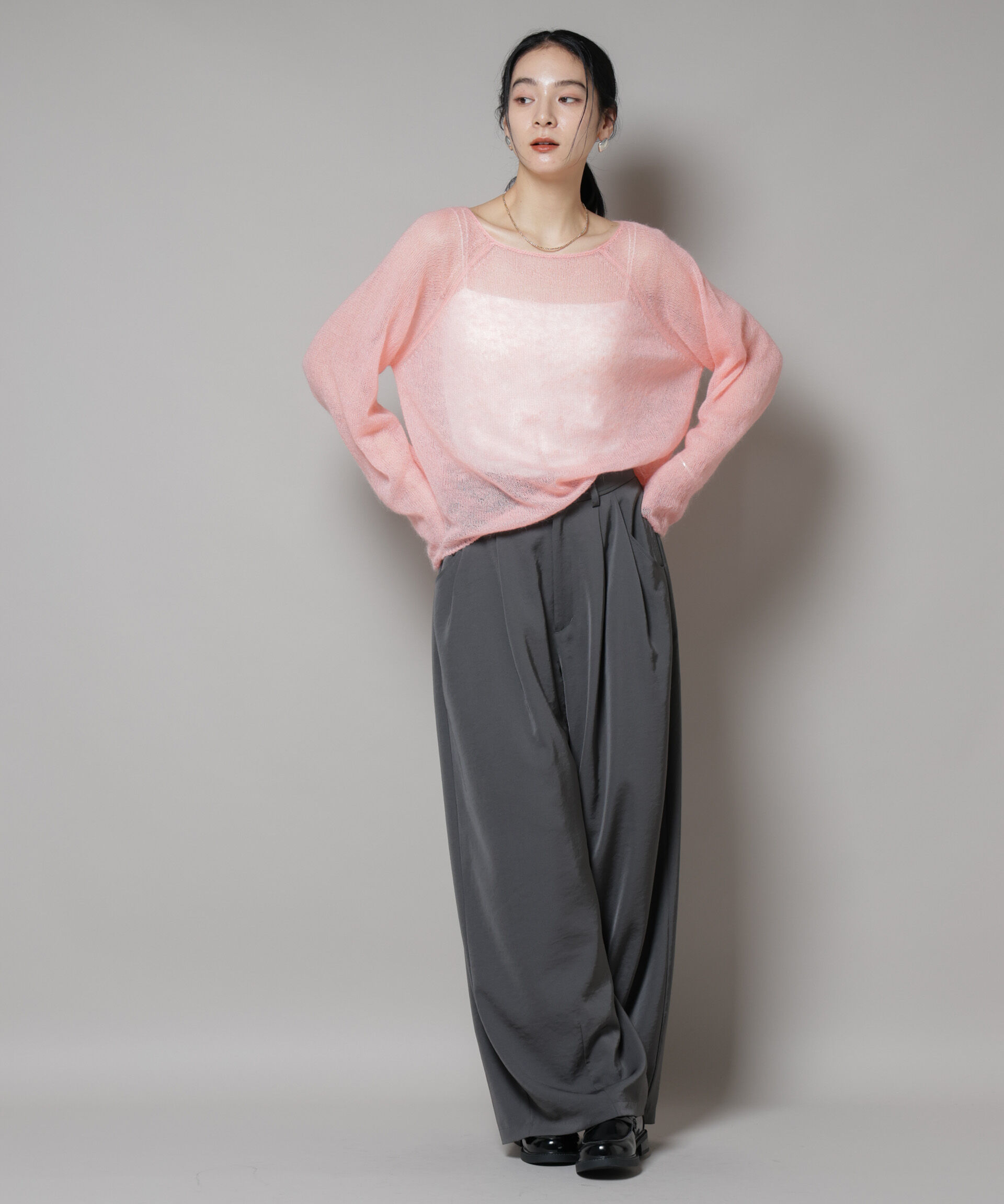 nano･universe「モヘヤ混天竺シアーニット」|ニット・セーター|