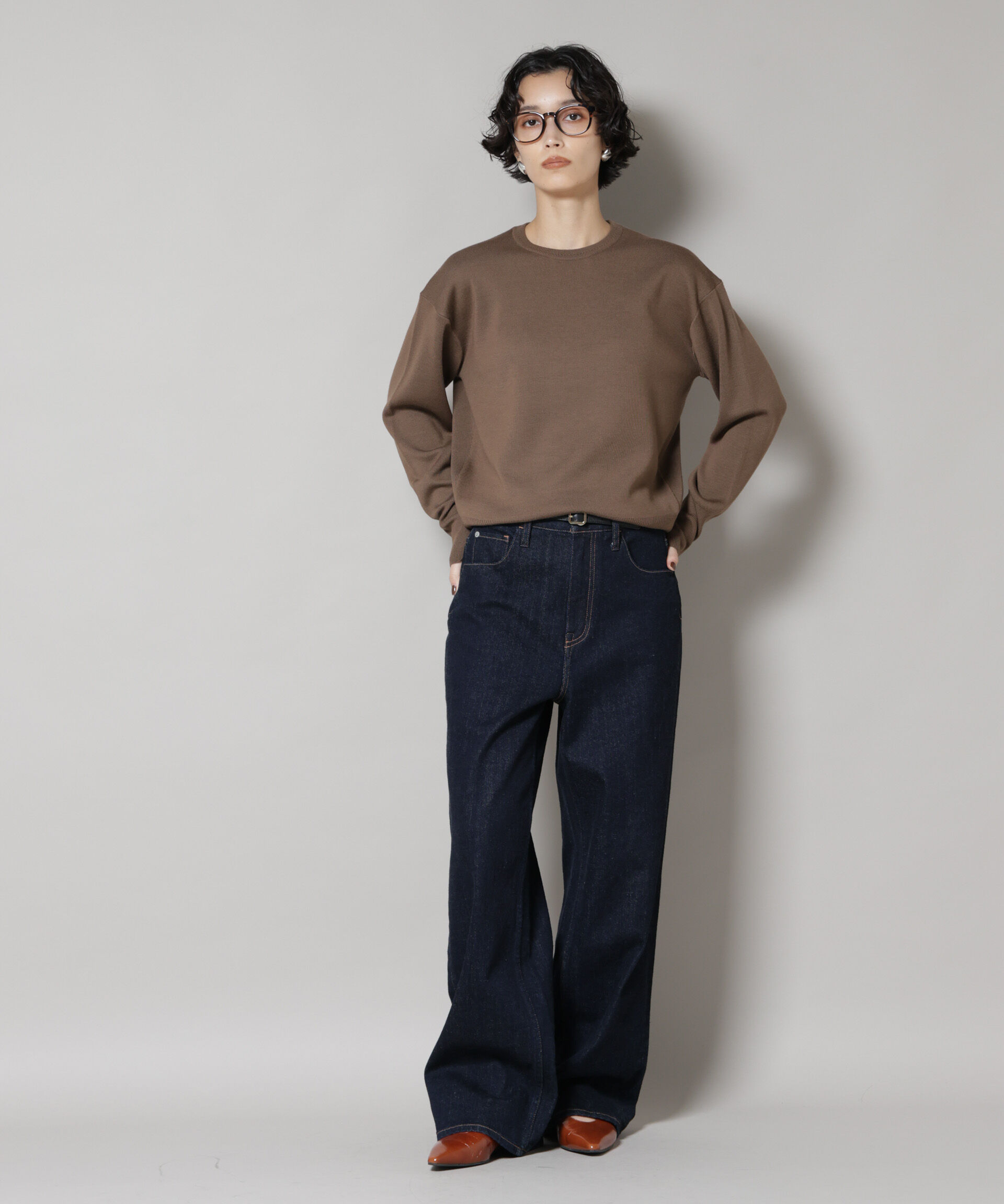 nano･universe「毛玉レスニットスムースクルーネックプルオーバー」|ニット・セーター|