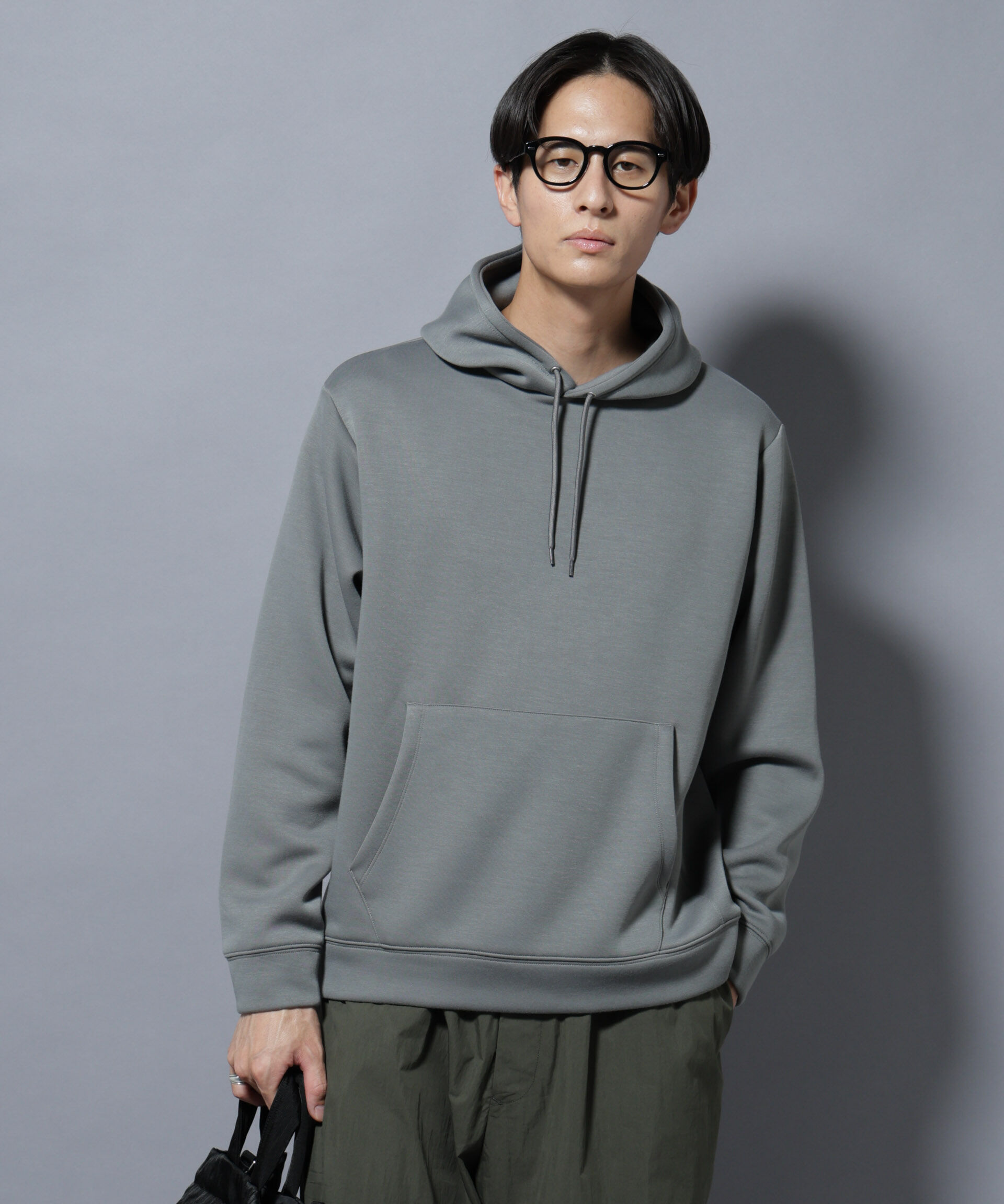 nano･universe「パネルダンボールフーディー 長袖(セットアップ可)」|Tシャツ・カットソー|グレー