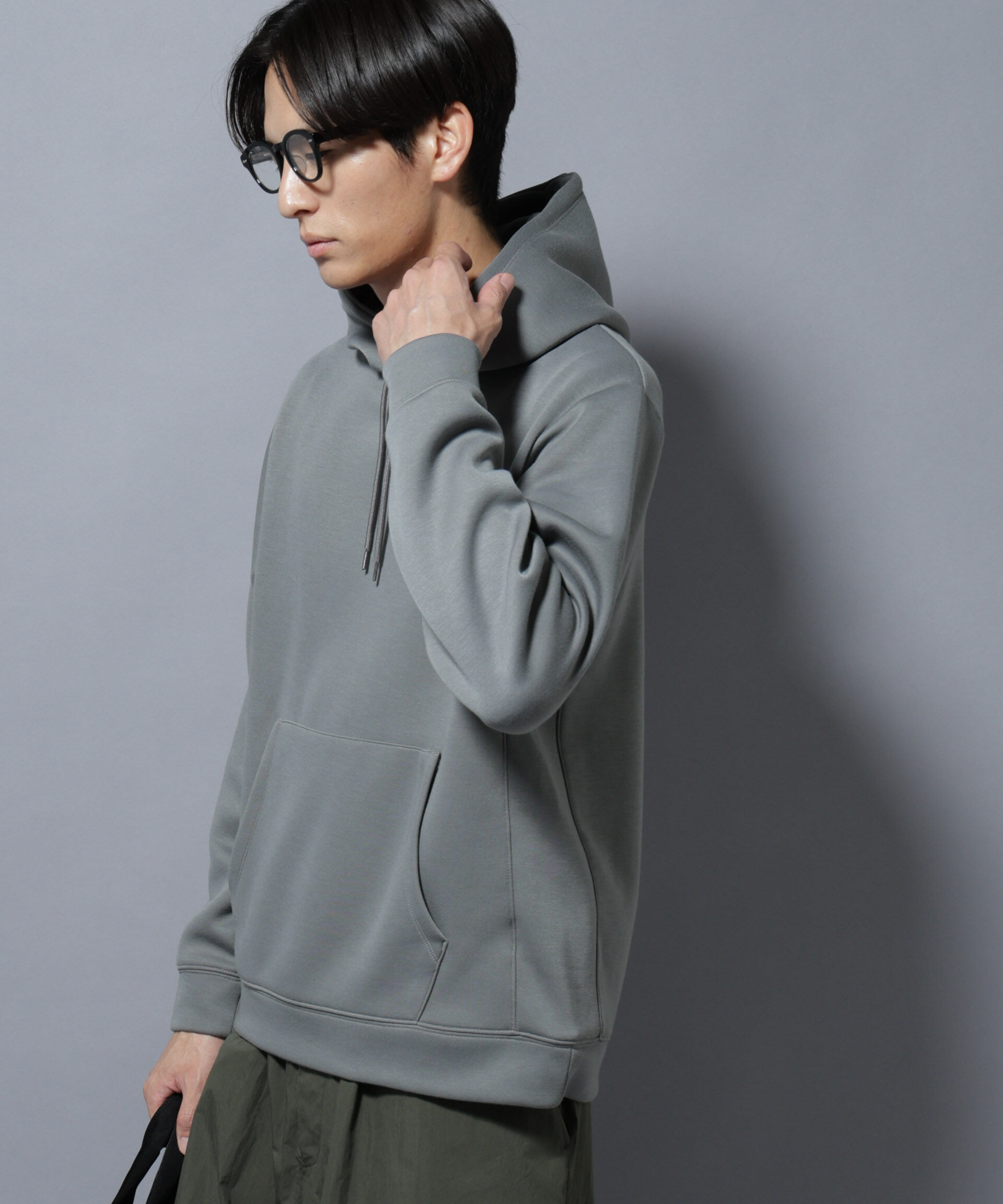 nano･universe「パネルダンボールフーディー 長袖(セットアップ可)」|Tシャツ・カットソー|