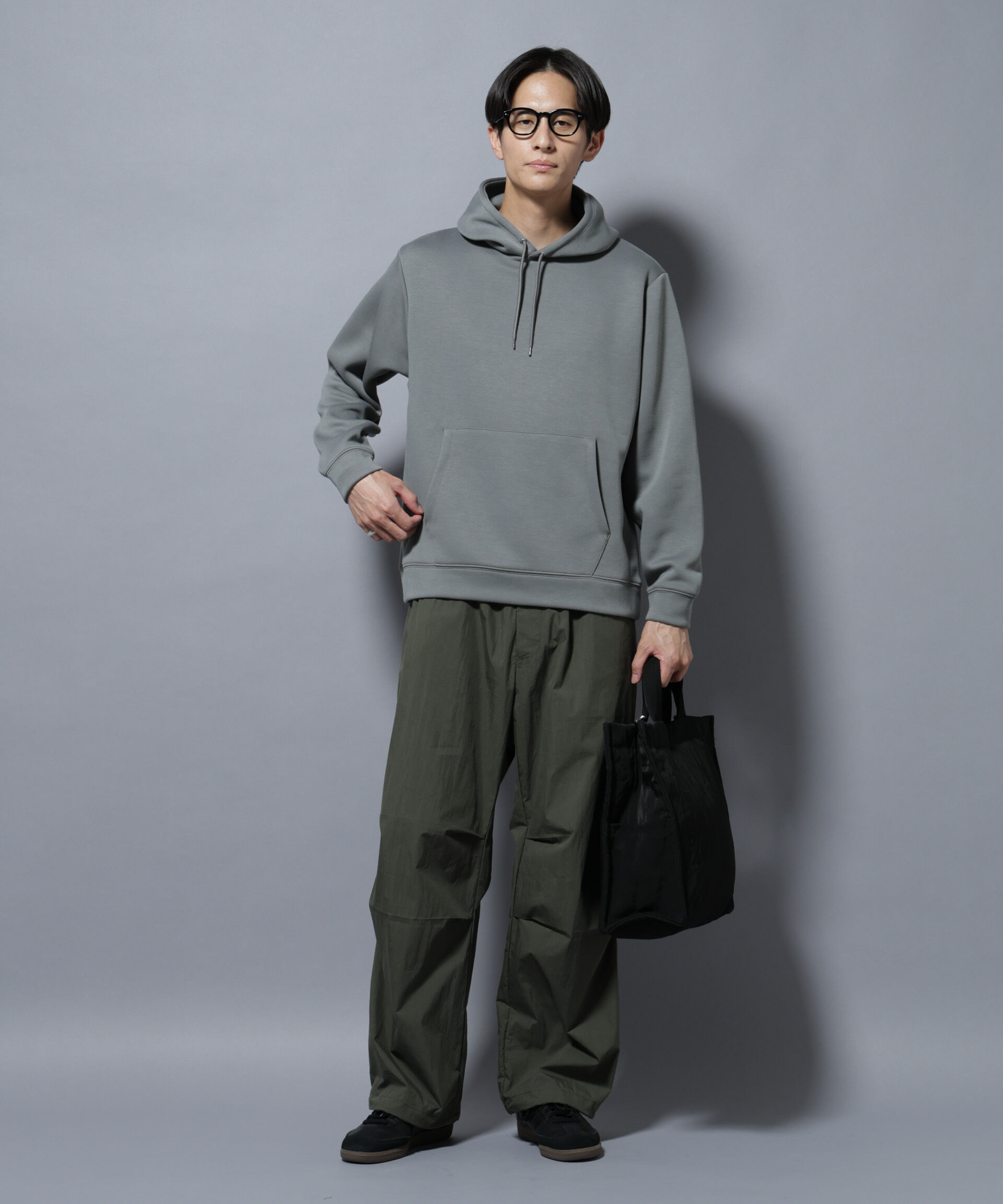 nano･universe「パネルダンボールフーディー 長袖(セットアップ可)」|Tシャツ・カットソー|