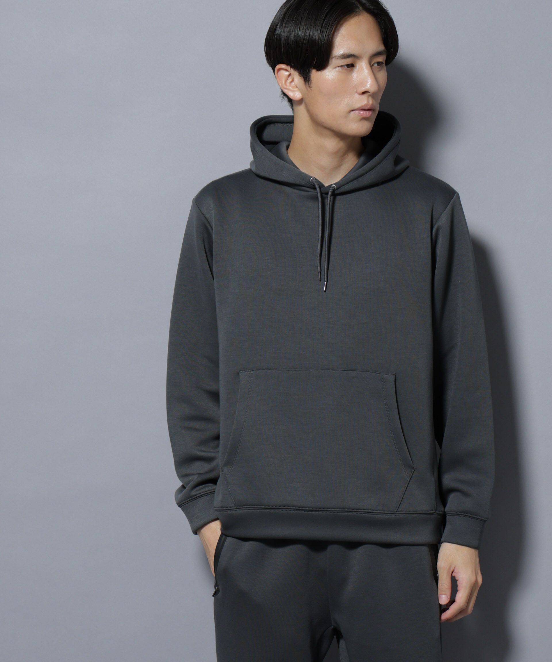 nano･universe「パネルダンボールフーディー 長袖(セットアップ可)」|Tシャツ・カットソー|