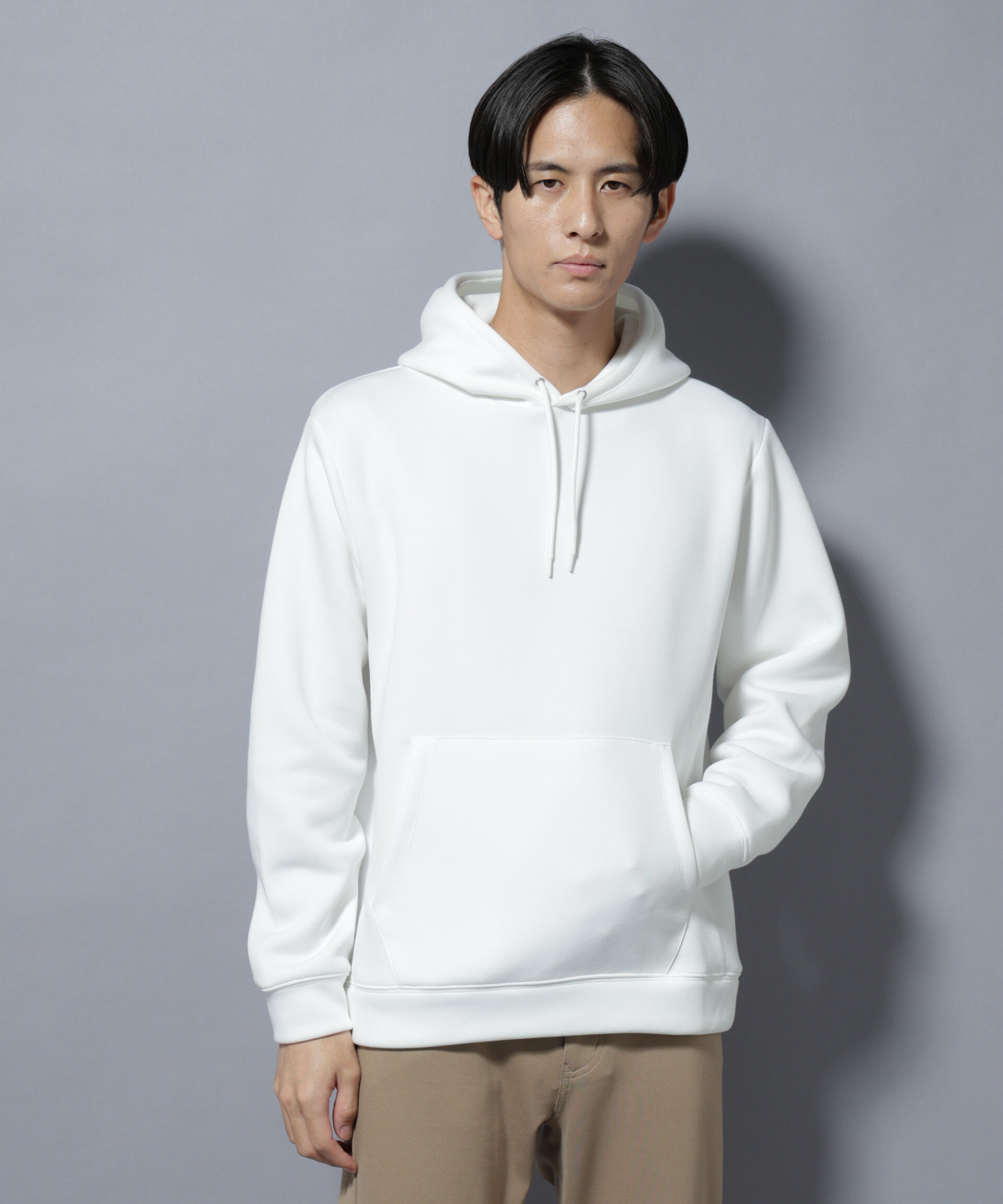 nano･universe「パネルダンボールフーディー 長袖(セットアップ可)」|Tシャツ・カットソー|オフホワイト1