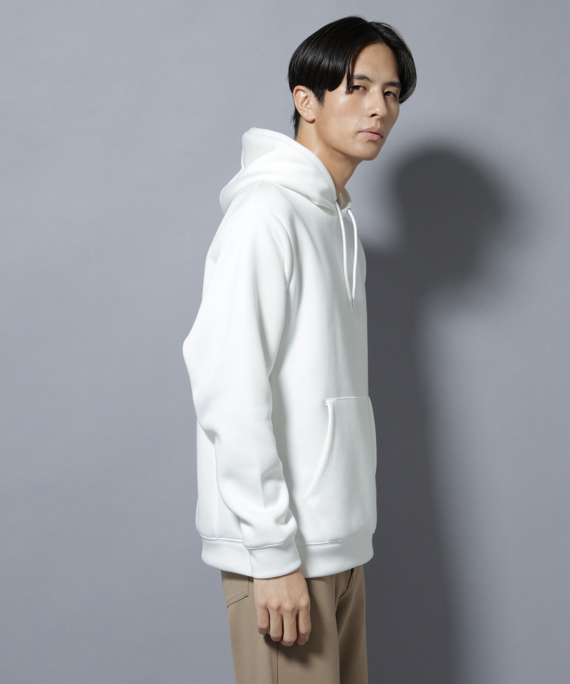 nano･universe「パネルダンボールフーディー 長袖(セットアップ可)」|Tシャツ・カットソー|