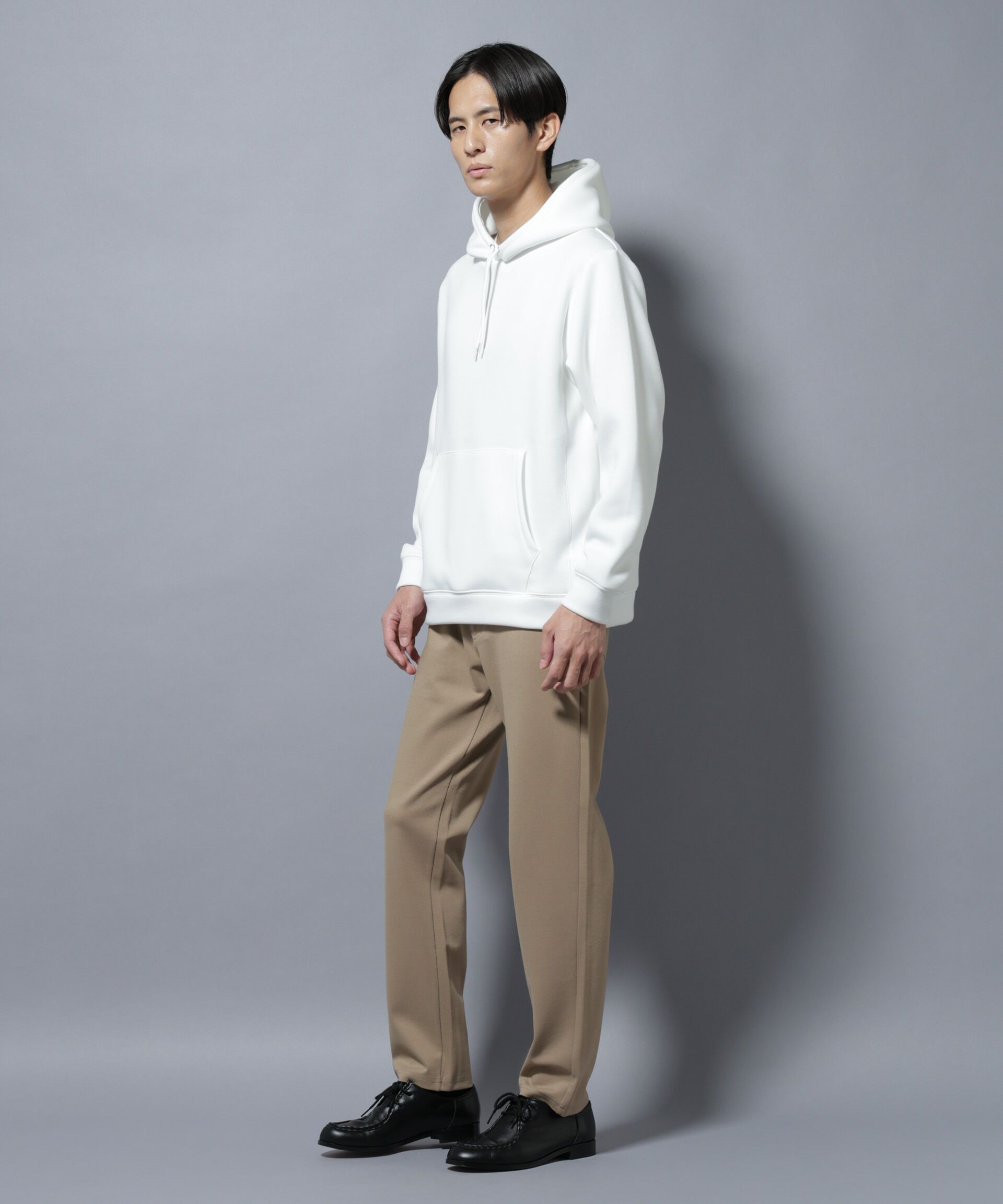 nano･universe「パネルダンボールフーディー 長袖(セットアップ可)」|Tシャツ・カットソー|