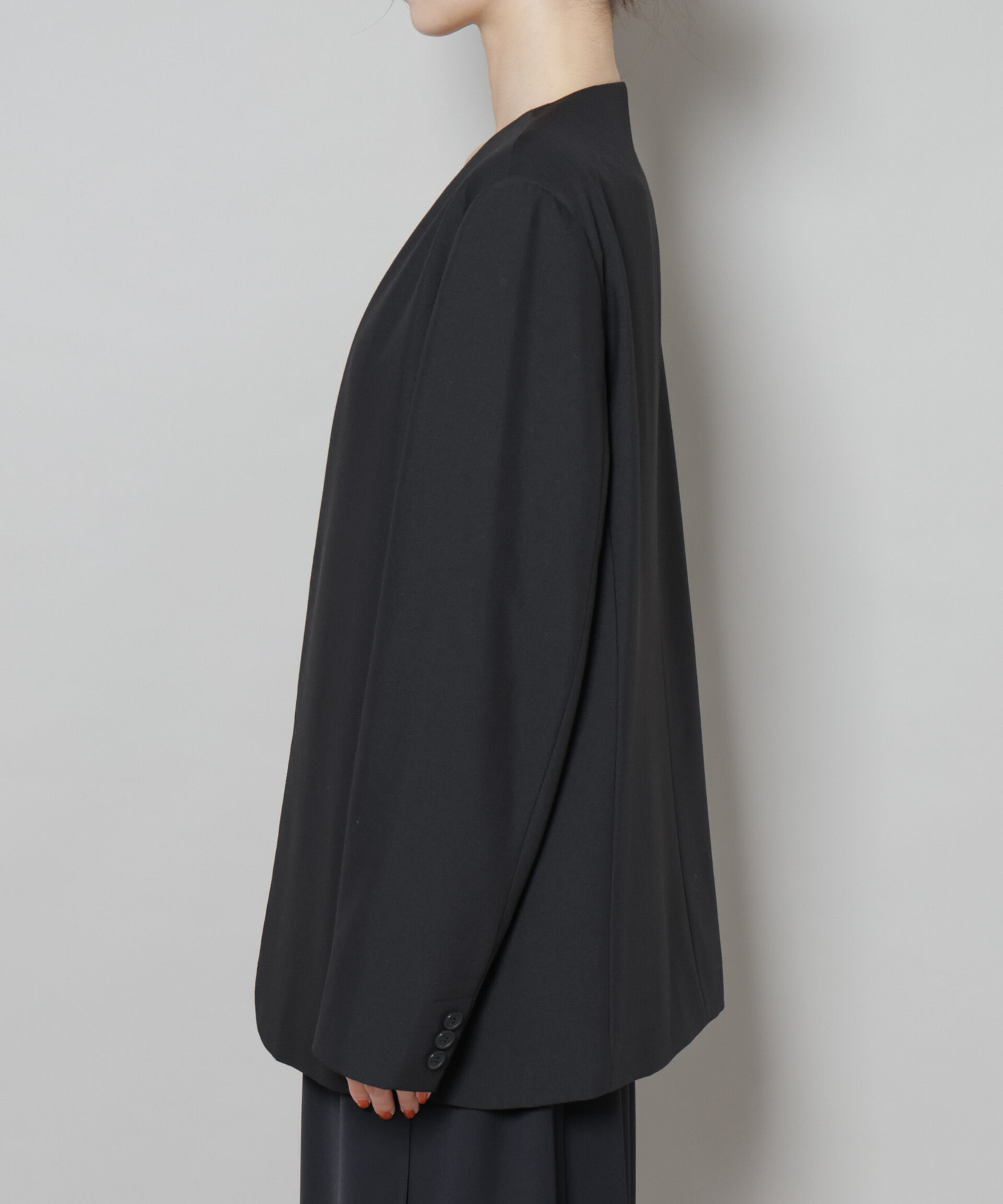 nano･universe「カラーレスワイドショルダージャケット(セットアップ可)」|テーラードジャケット|
