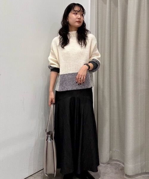nano･universe「シャドーストライプニットプルオーバー」|ニット・セーター|