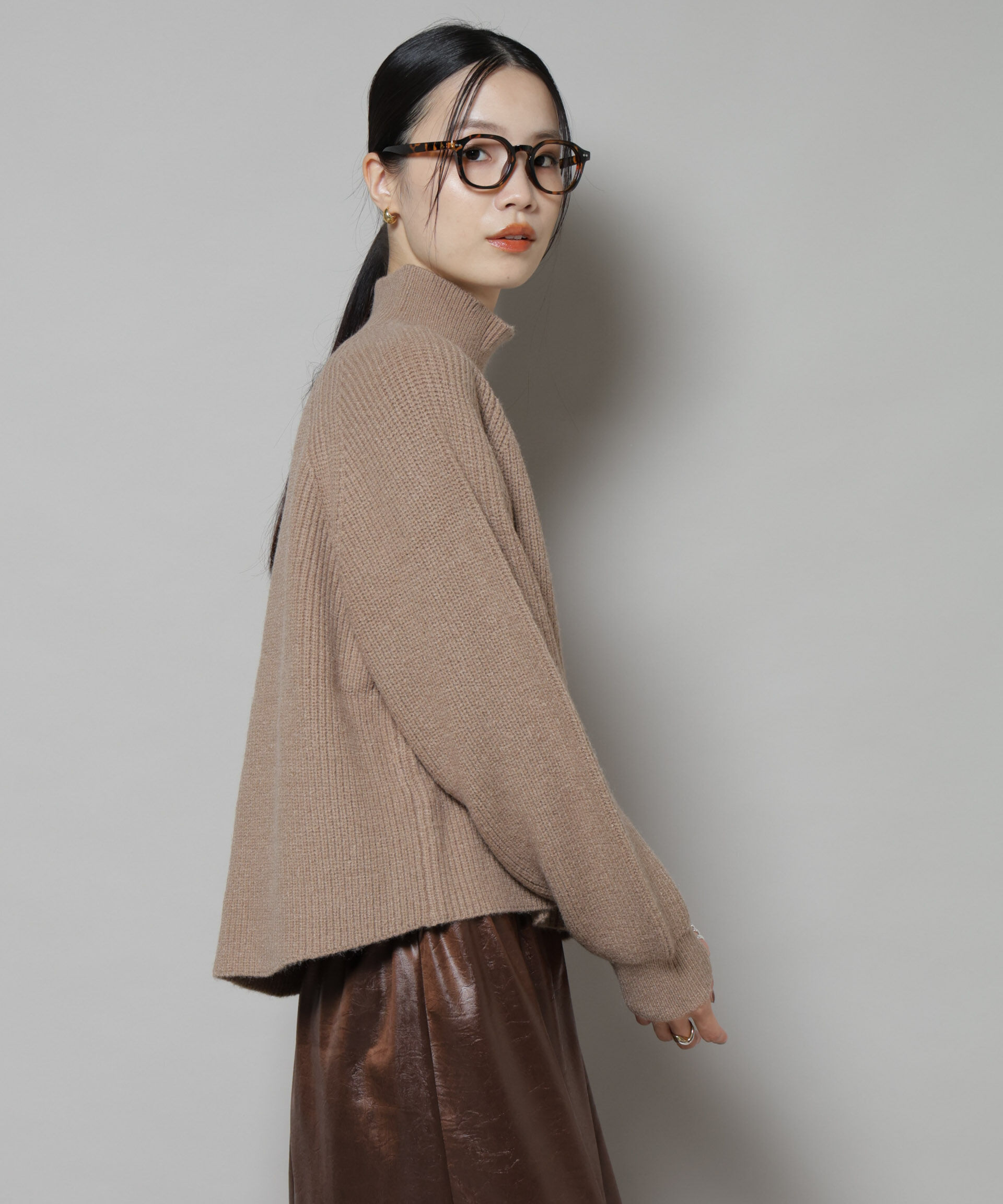 nano･universe「釦ディティールニットプルオーバー」|ニット・セーター|