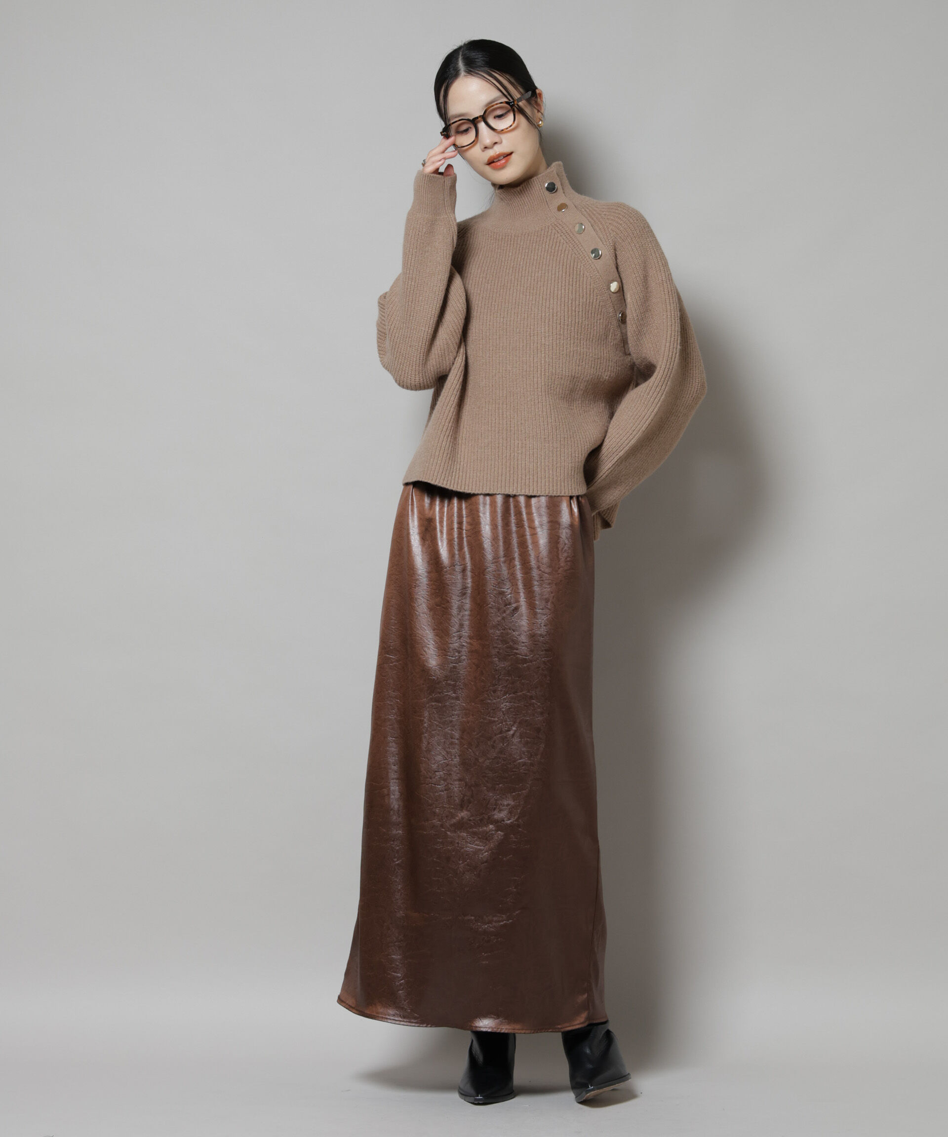 nano･universe「釦ディティールニットプルオーバー」|ニット・セーター|