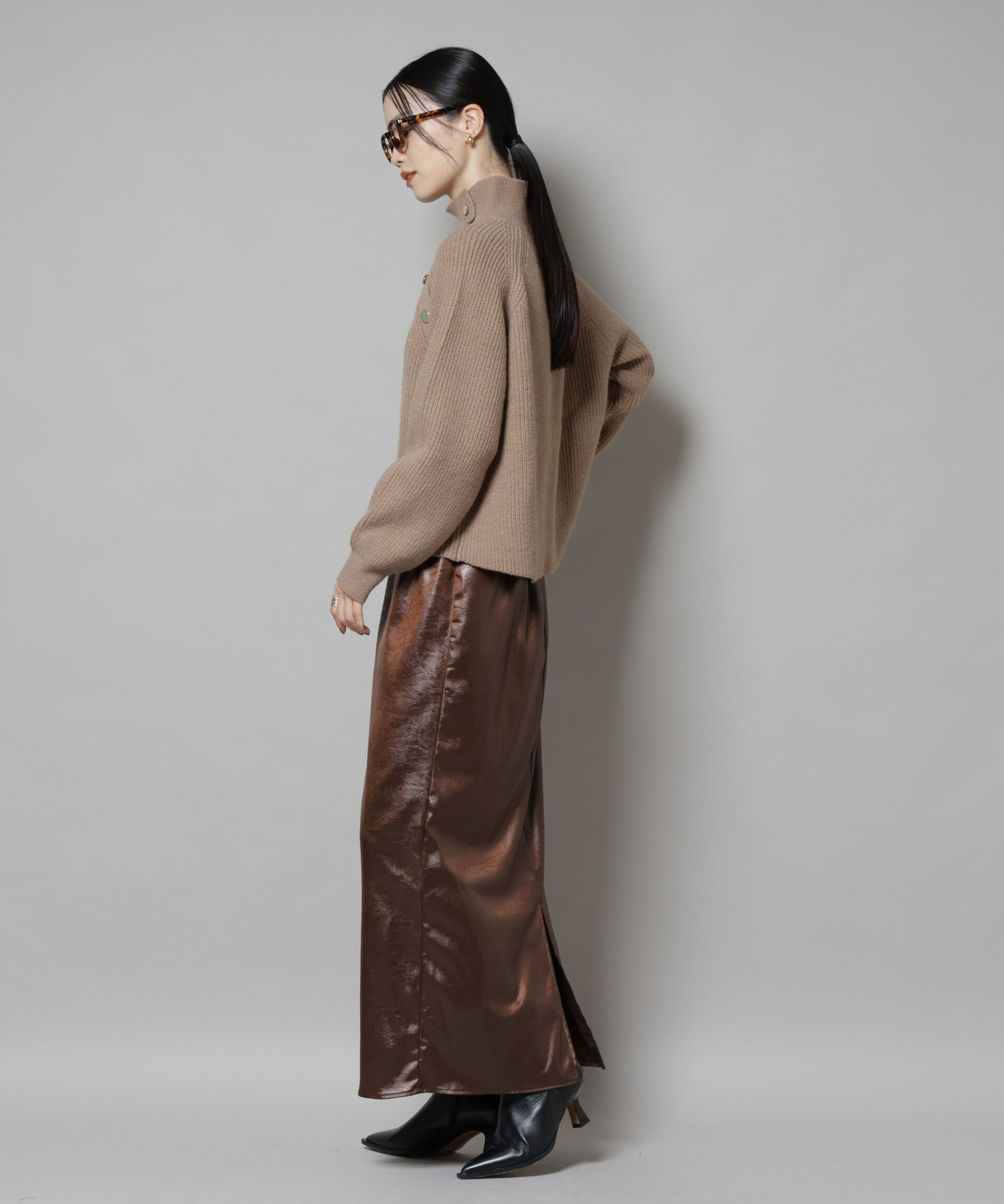 nano･universe「釦ディティールニットプルオーバー」|ニット・セーター|