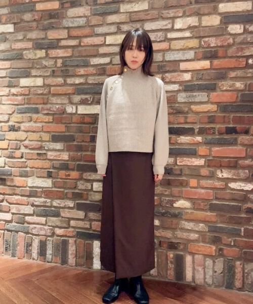 nano･universe「釦ディティールニットプルオーバー」|ニット・セーター|