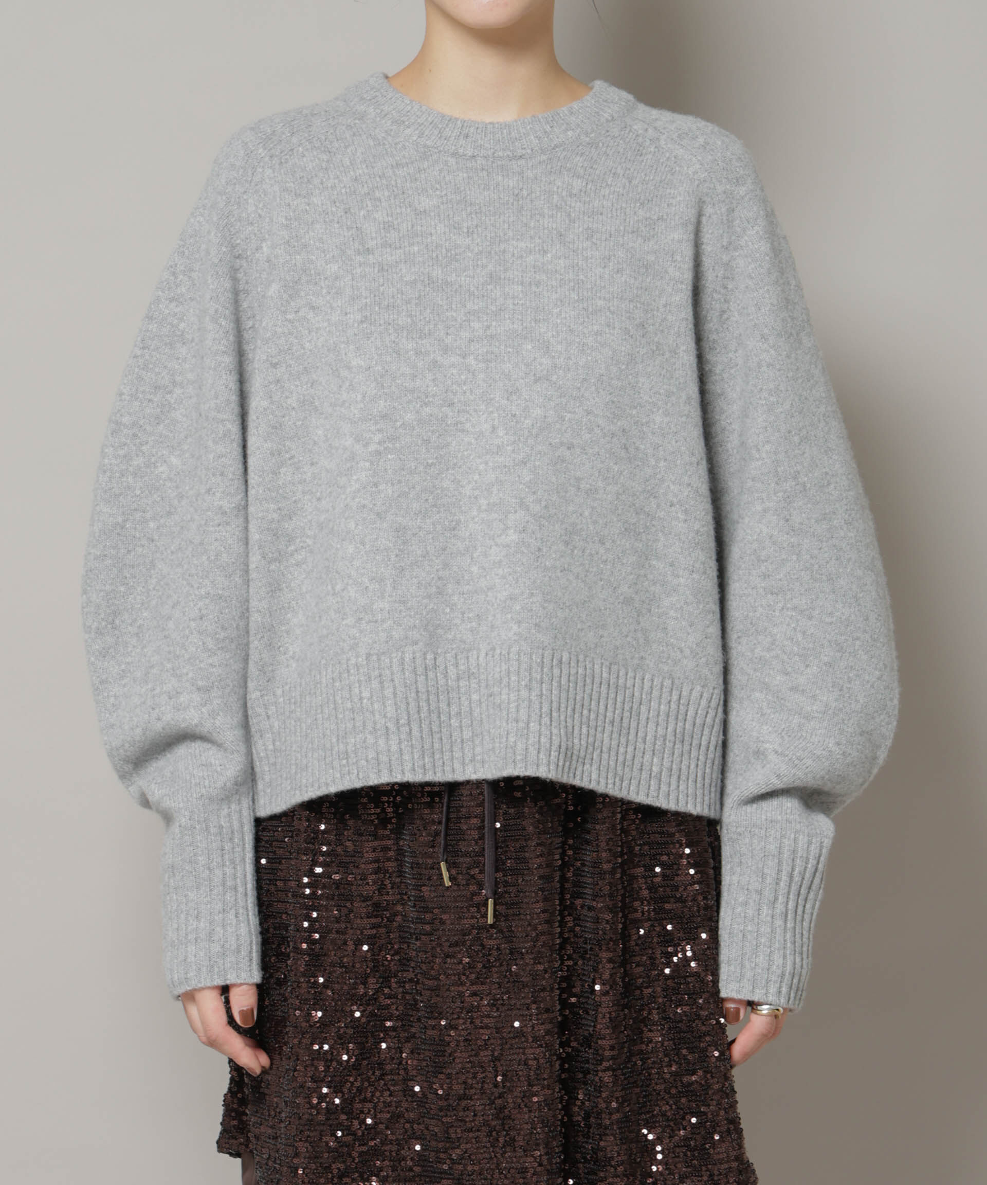 nano･universe「AQUAウールカシミヤクルーネックニットプルオーバー」|ニット・セーター|