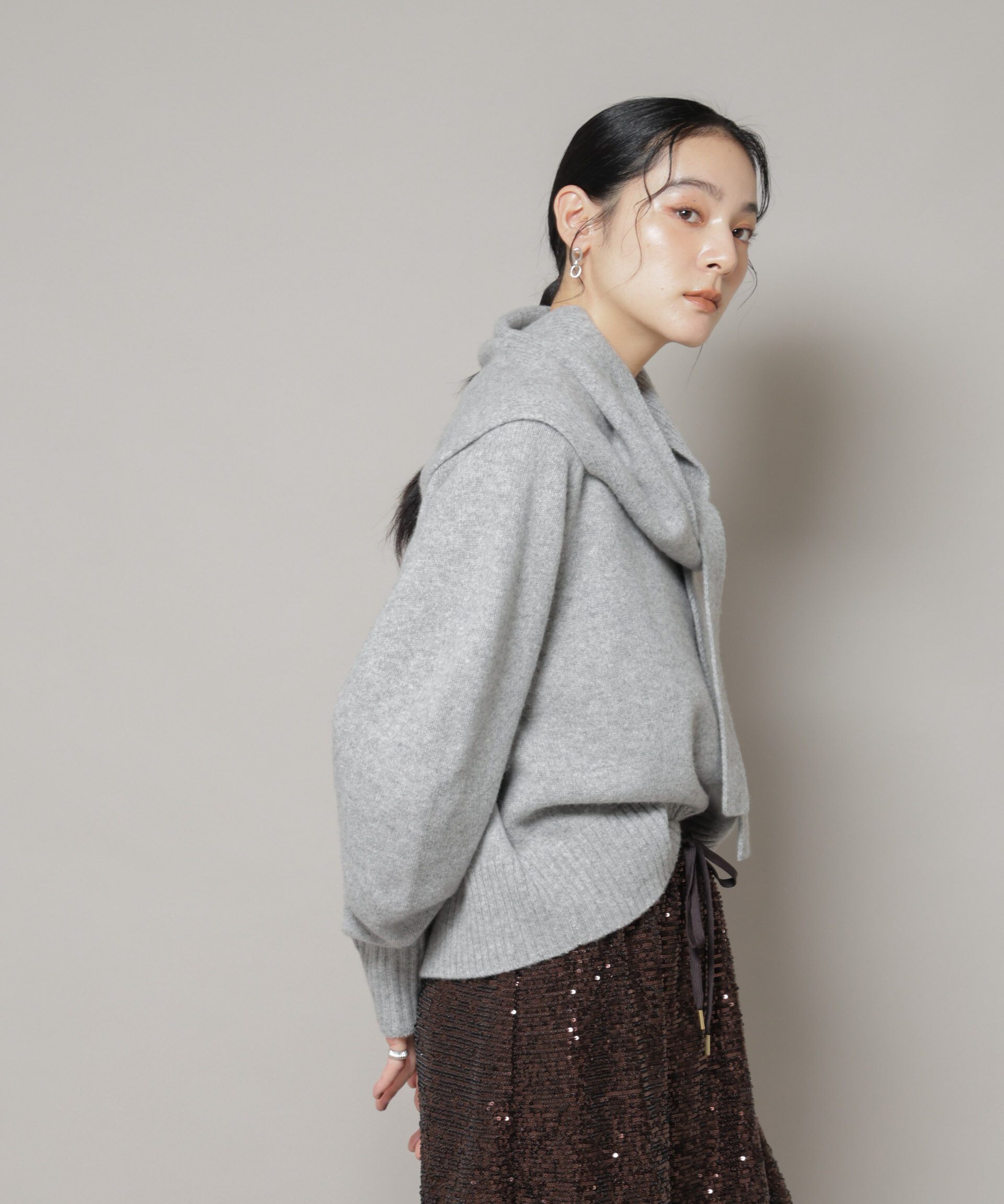 nano･universe「AQUAウールカシミヤクルーネックニットプルオーバー」|ニット・セーター|