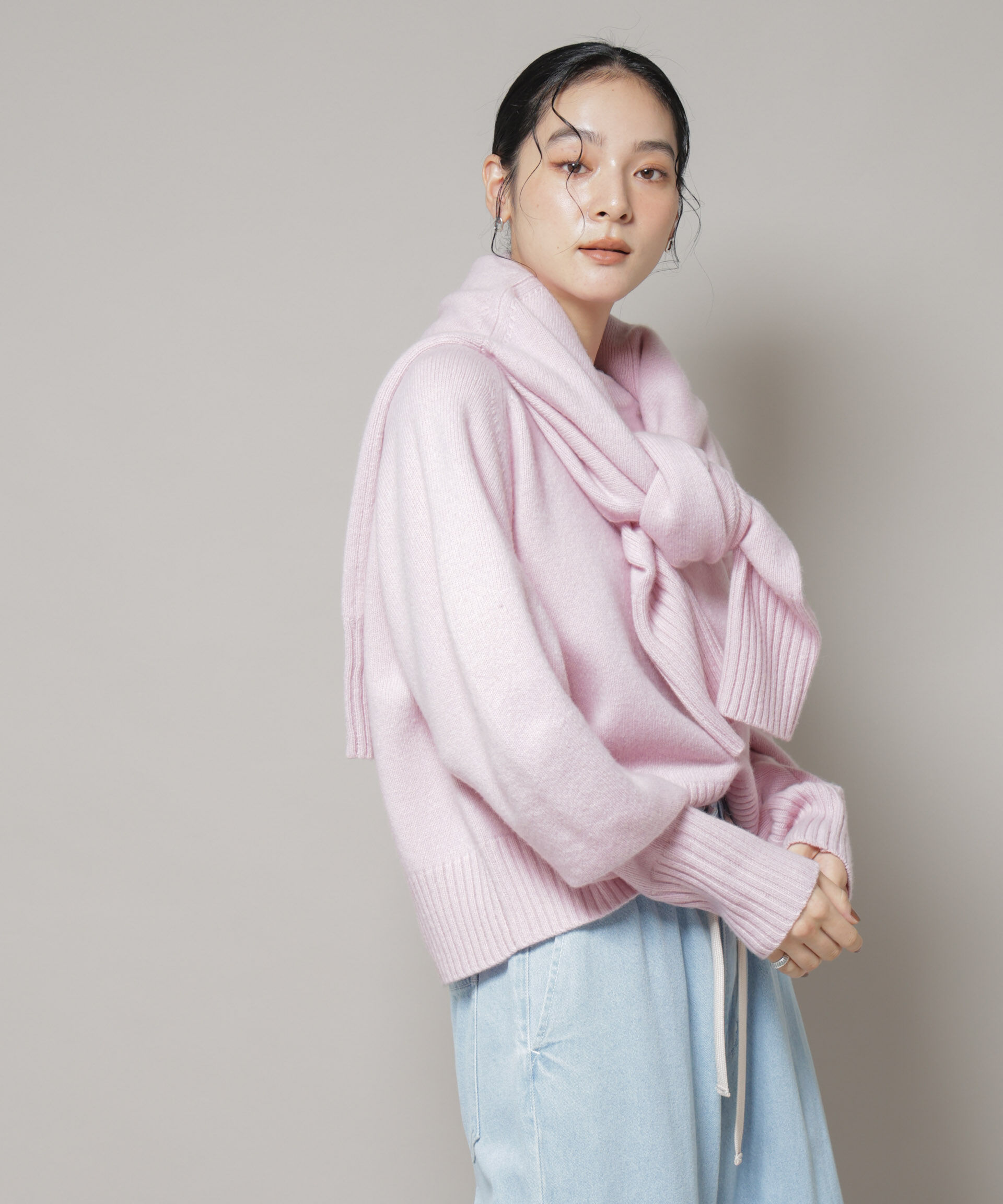 nano･universe「AQUAウールカシミヤクルーネックニットプルオーバー」|ニット・セーター|