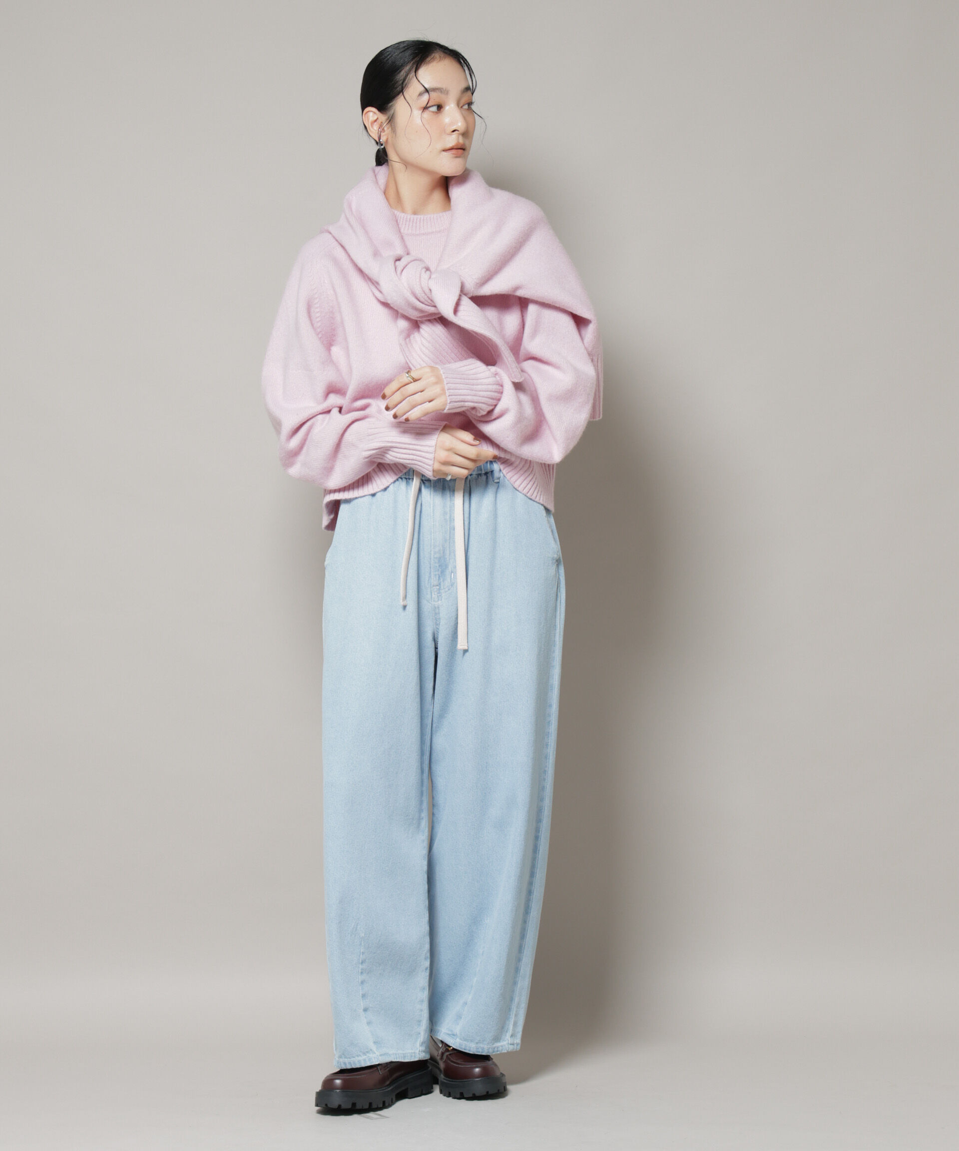 nano･universe「AQUAウールカシミヤクルーネックニットプルオーバー」|ニット・セーター|