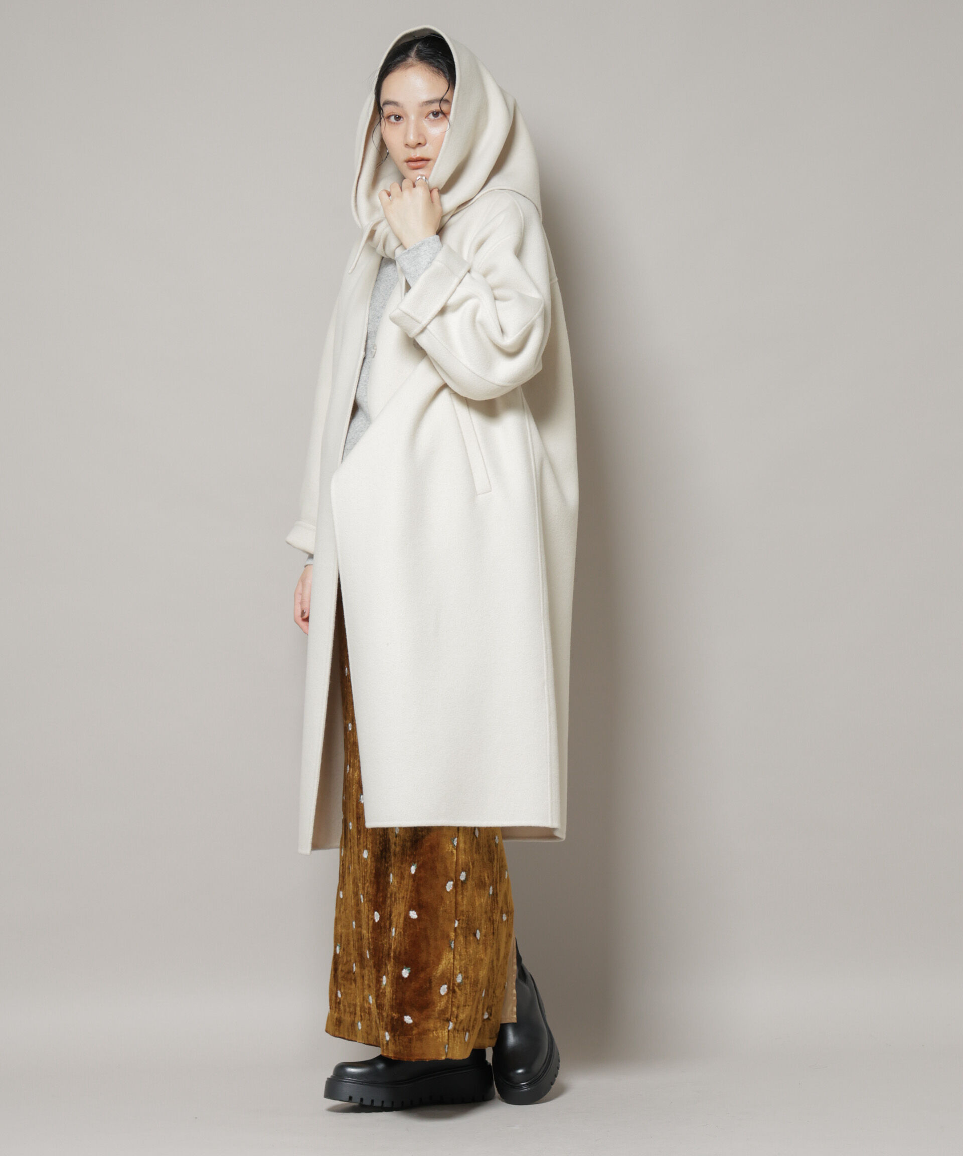 nano･universe「SUPER110blend リバーノーカラーロングコート」|その他|