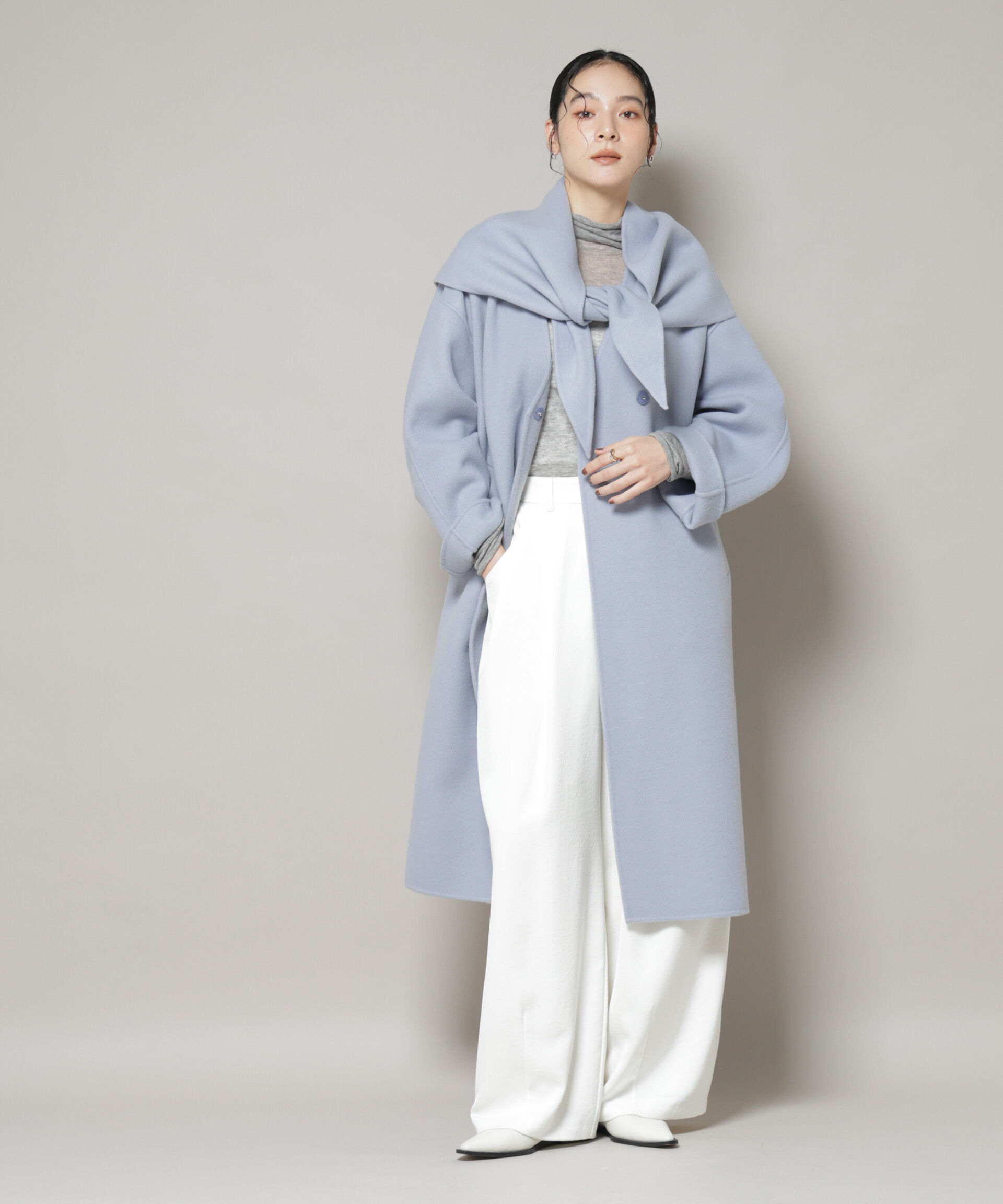 nano･universe「SUPER110blend リバーノーカラーロングコート」|その他|