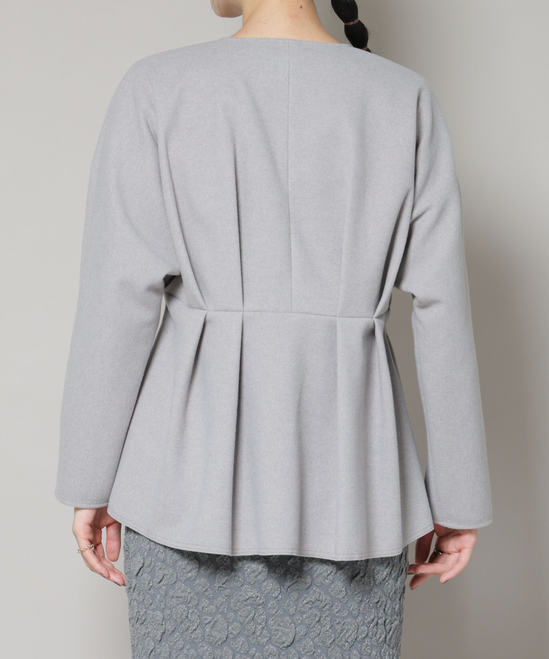 nano･universe「ニードルジャージーペプラムブルゾン」|ブルゾン・スタジャン|