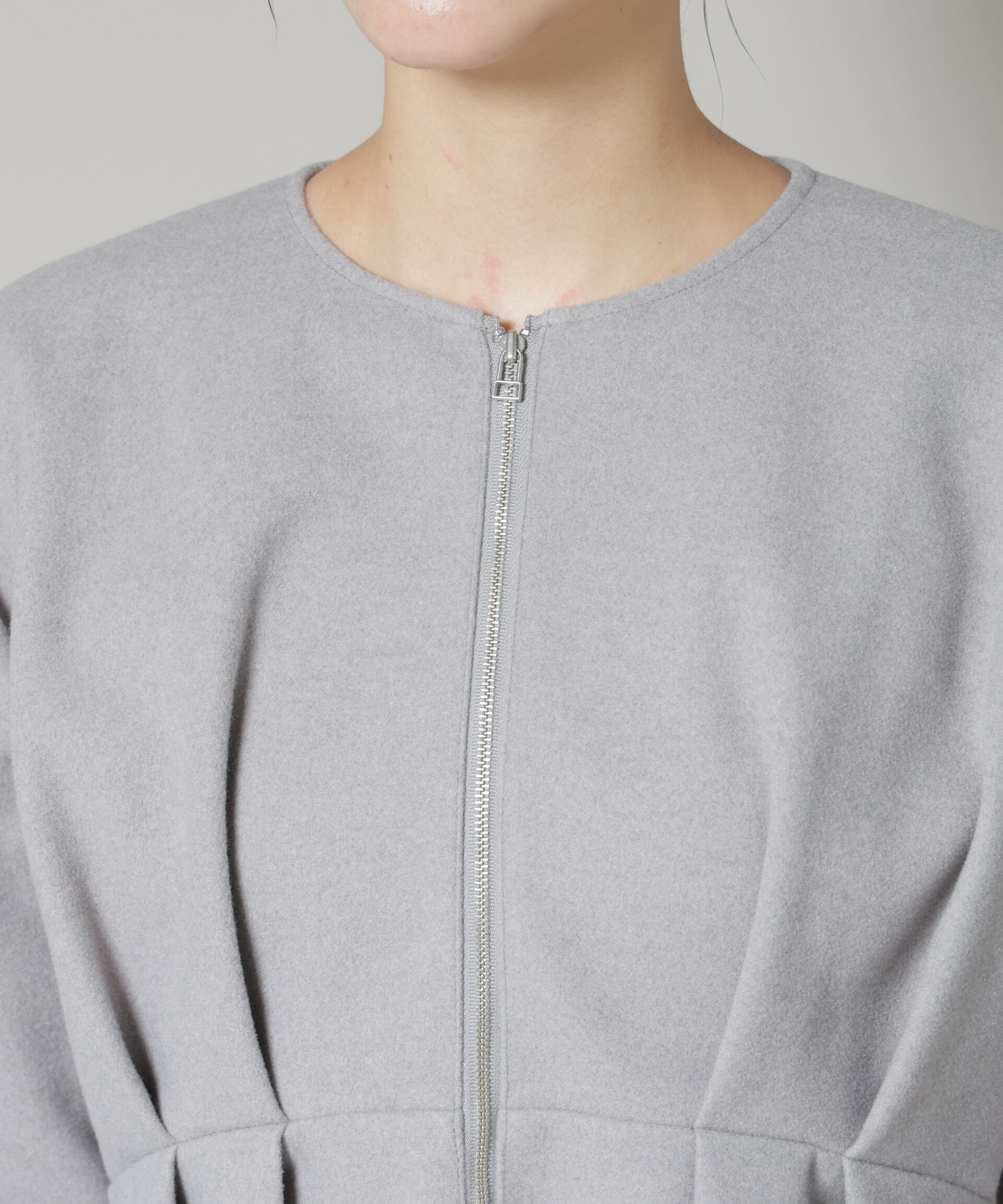 nano･universe「ニードルジャージーペプラムブルゾン」|ブルゾン・スタジャン|