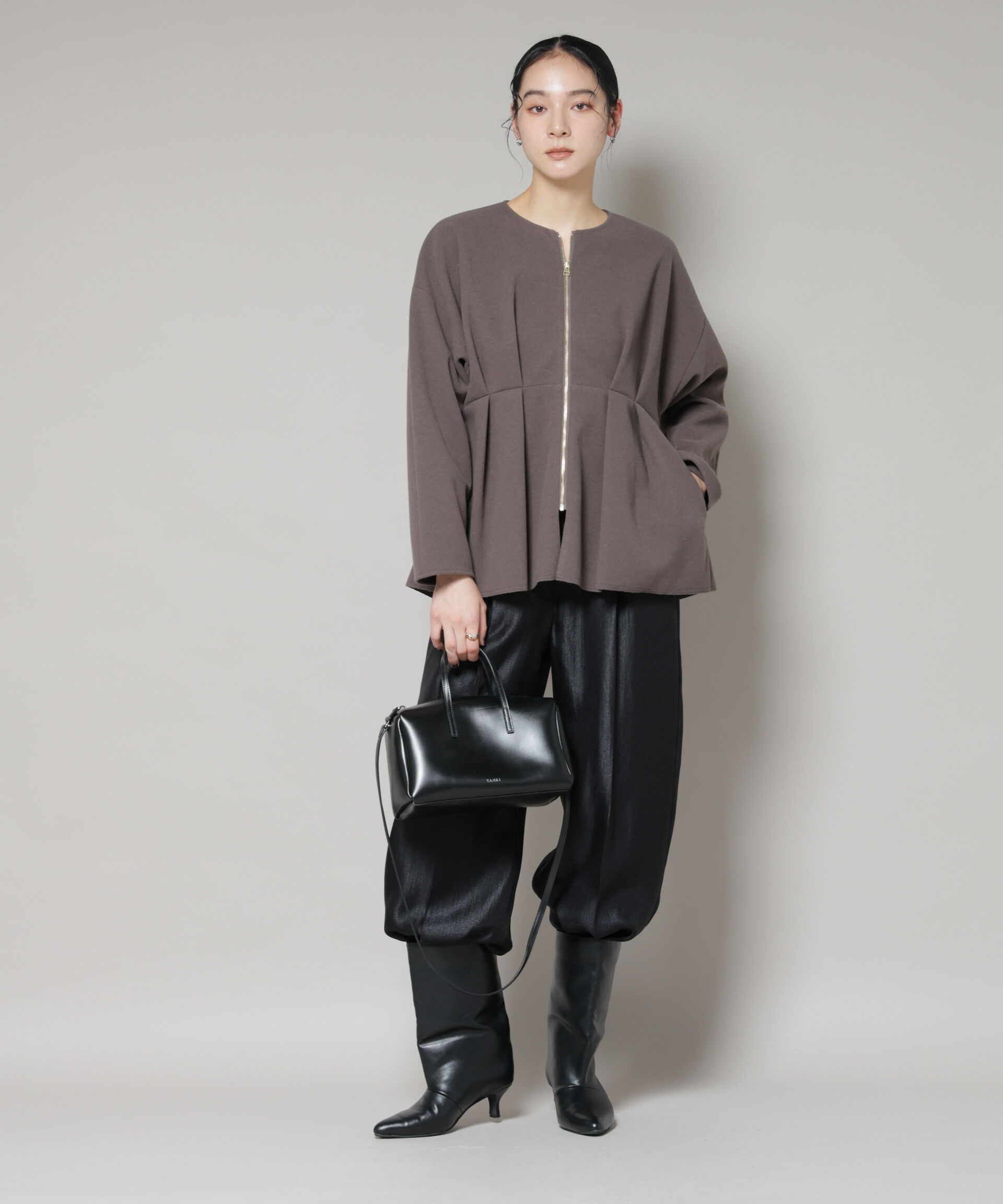 nano･universe「ニードルジャージーペプラムブルゾン」|ブルゾン・スタジャン|