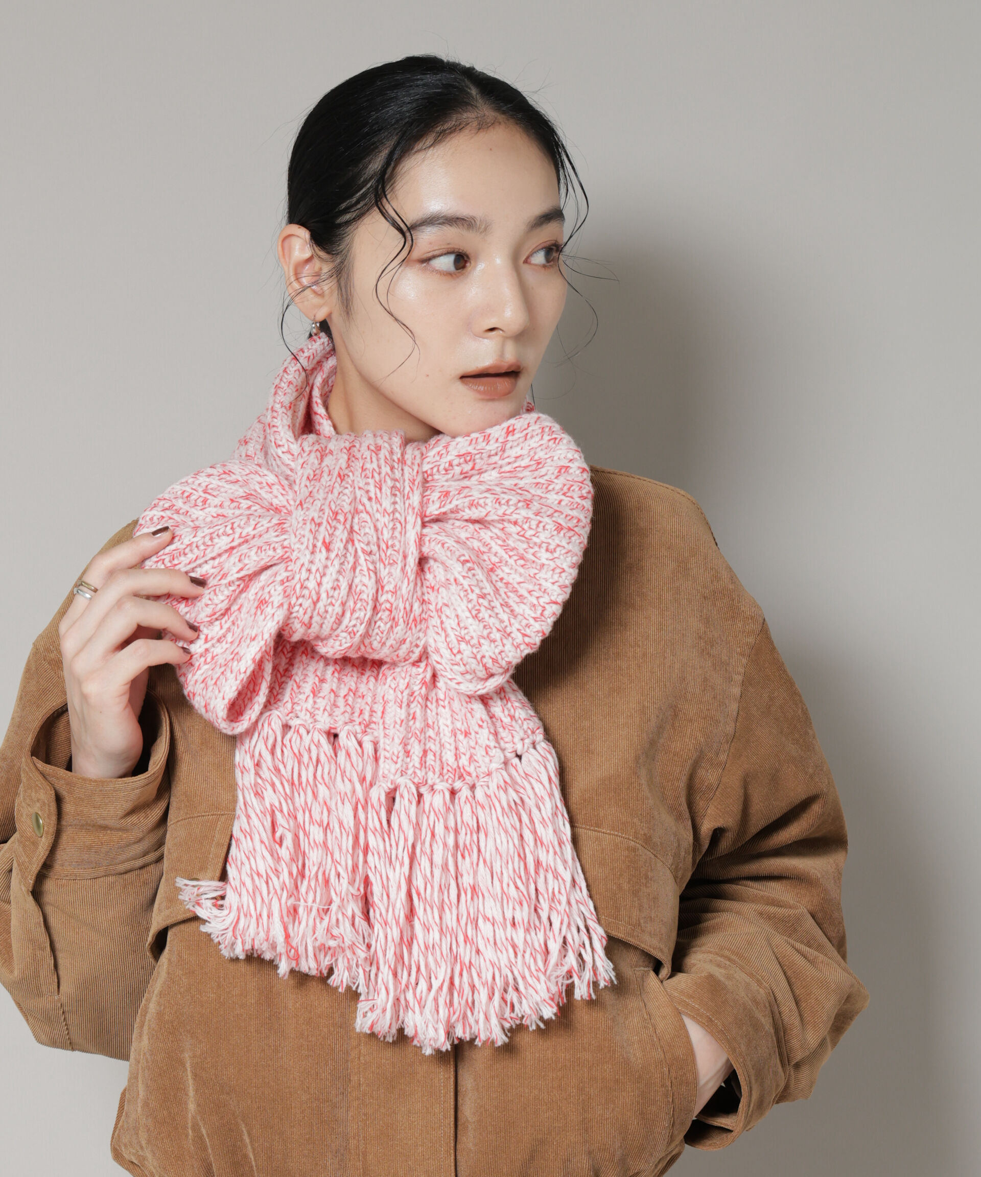 nano･universe「ミックスカラーニットストール」|マフラー|