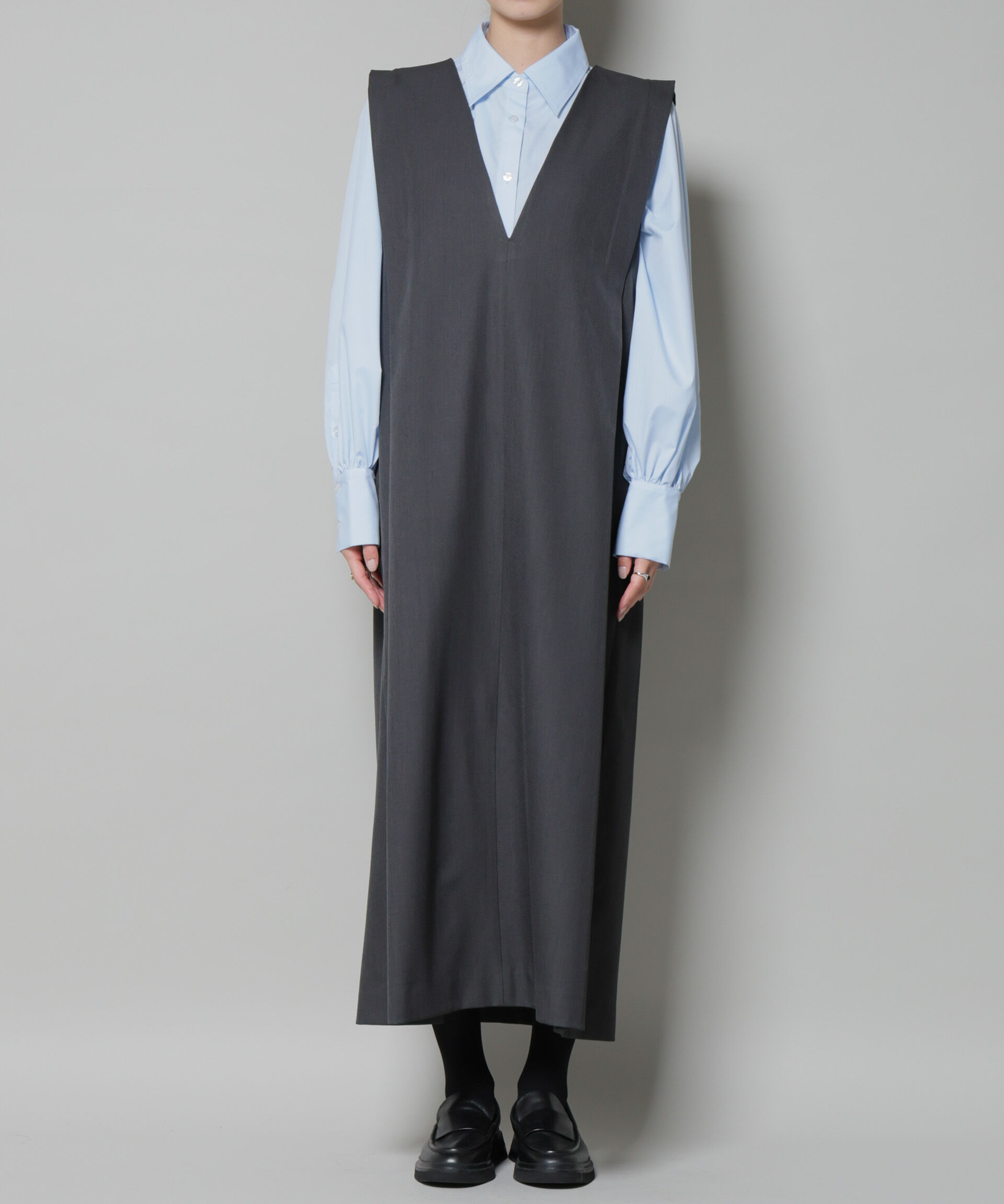 nano･universe「ショルダータックVネックワンピース」|ワンピース|