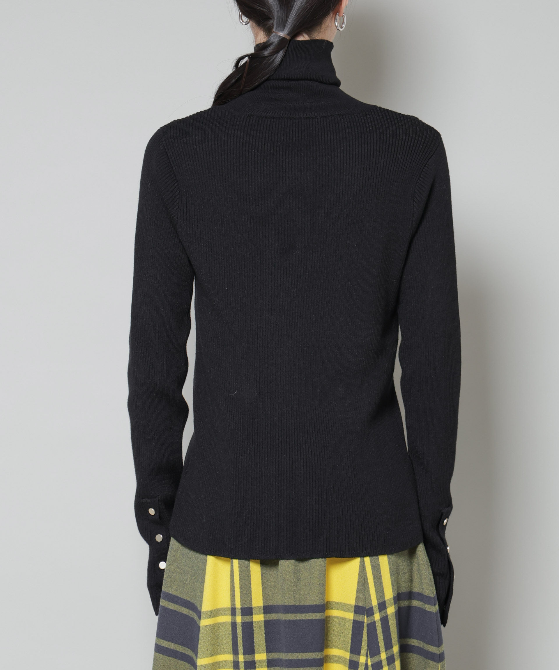 nano･universe「洗濯機洗可メタルボタンリブニット」|ニット・セーター|