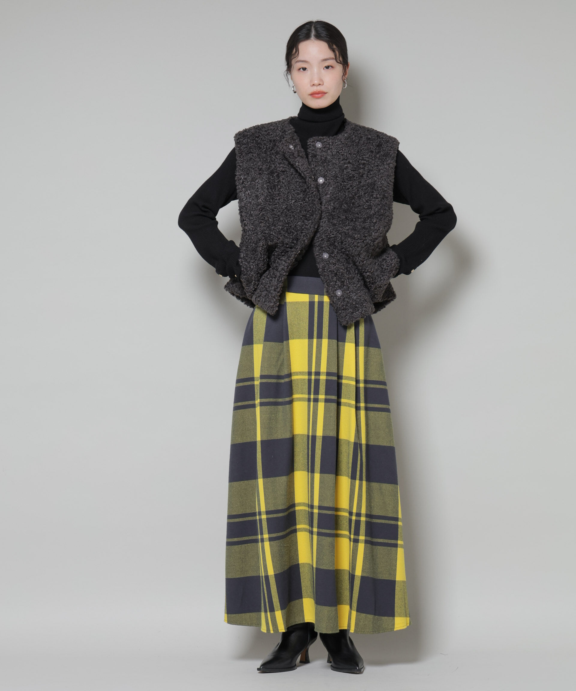 nano･universe「洗濯機洗可メタルボタンリブニット」|ニット・セーター|