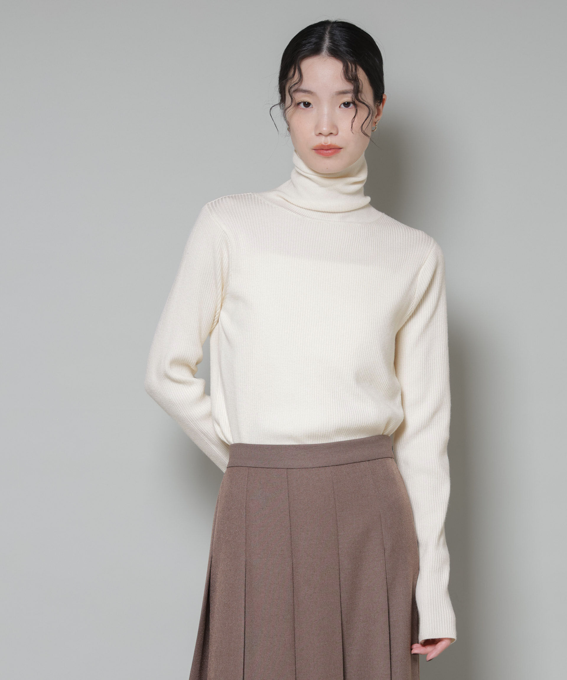 nano･universe「洗濯機洗可メタルボタンリブニット」|ニット・セーター|