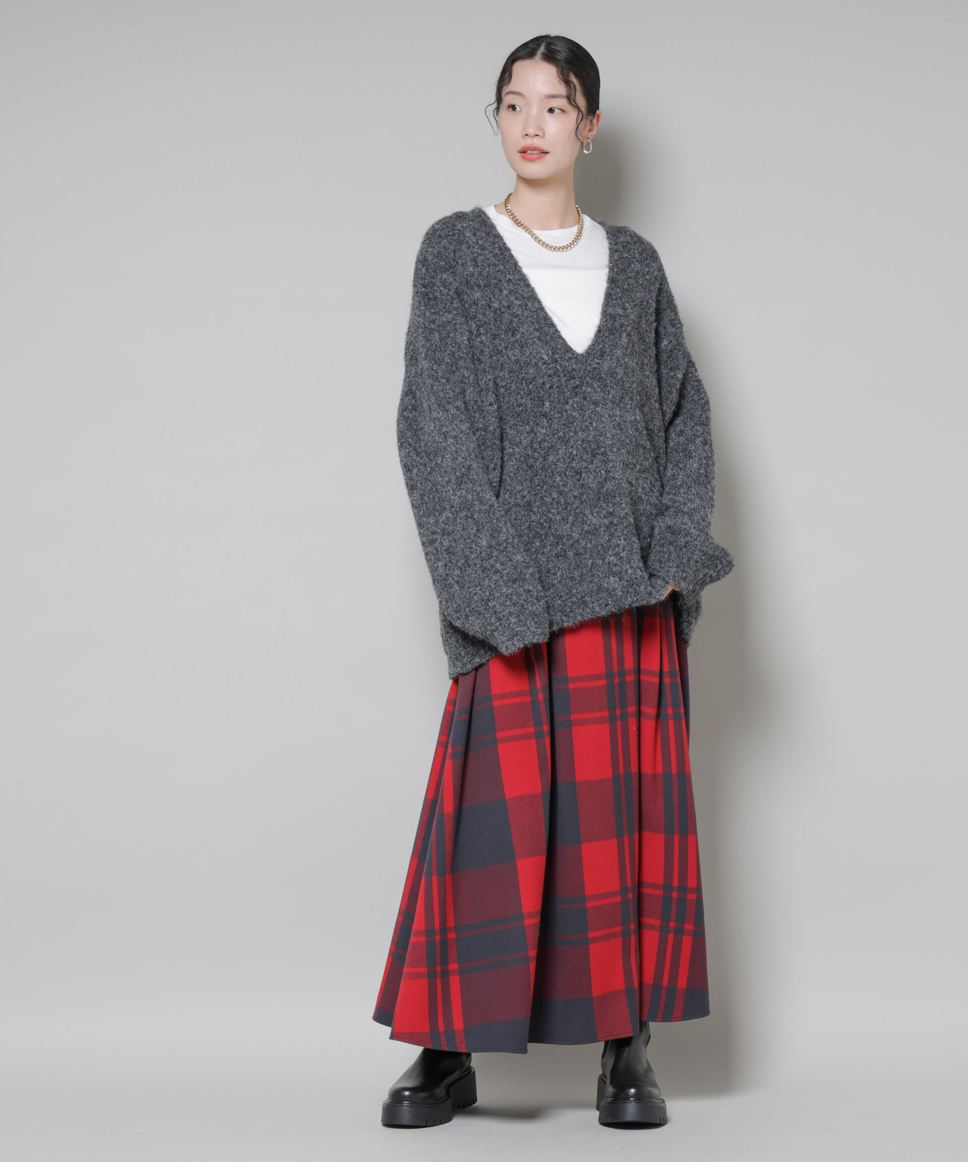 nano･universe「深Vネックオーバーニットプルオーバー」|ニット・セーター|