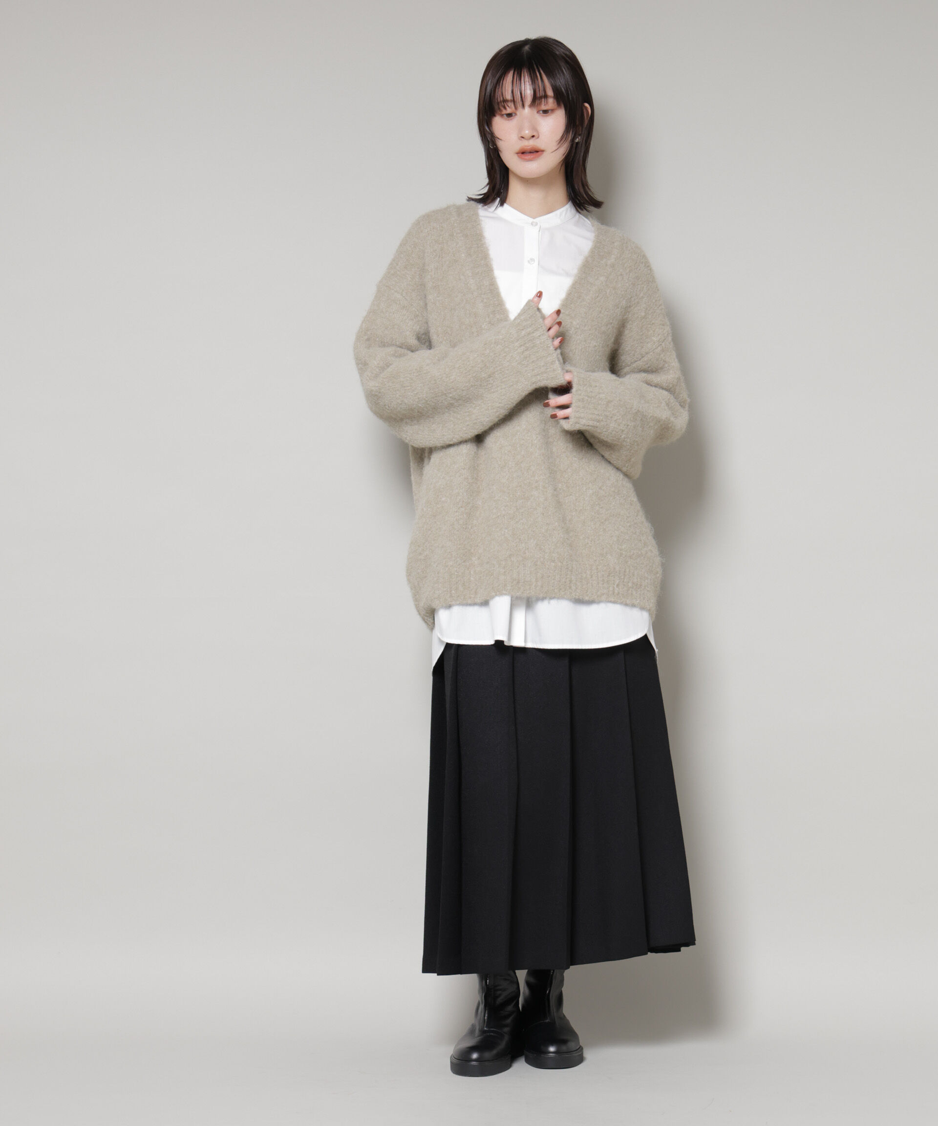 nano･universe「深Vネックオーバーニットプルオーバー」|ニット・セーター|