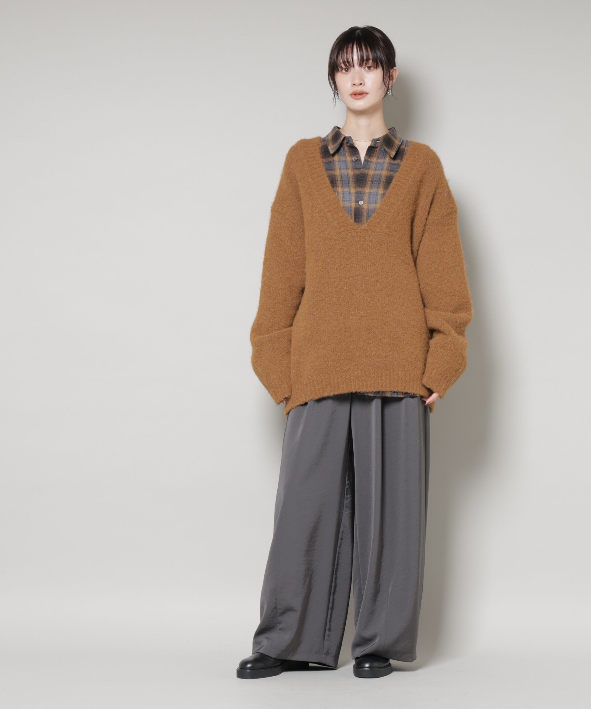 nano･universe「深Vネックオーバーニットプルオーバー」|ニット・セーター|