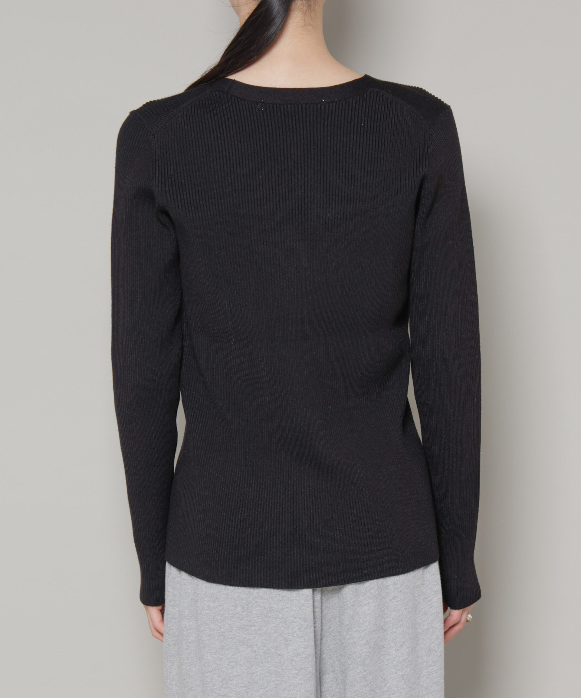 nano･universe「裾スリットVネックリブカーディガン」|ニット・セーター|