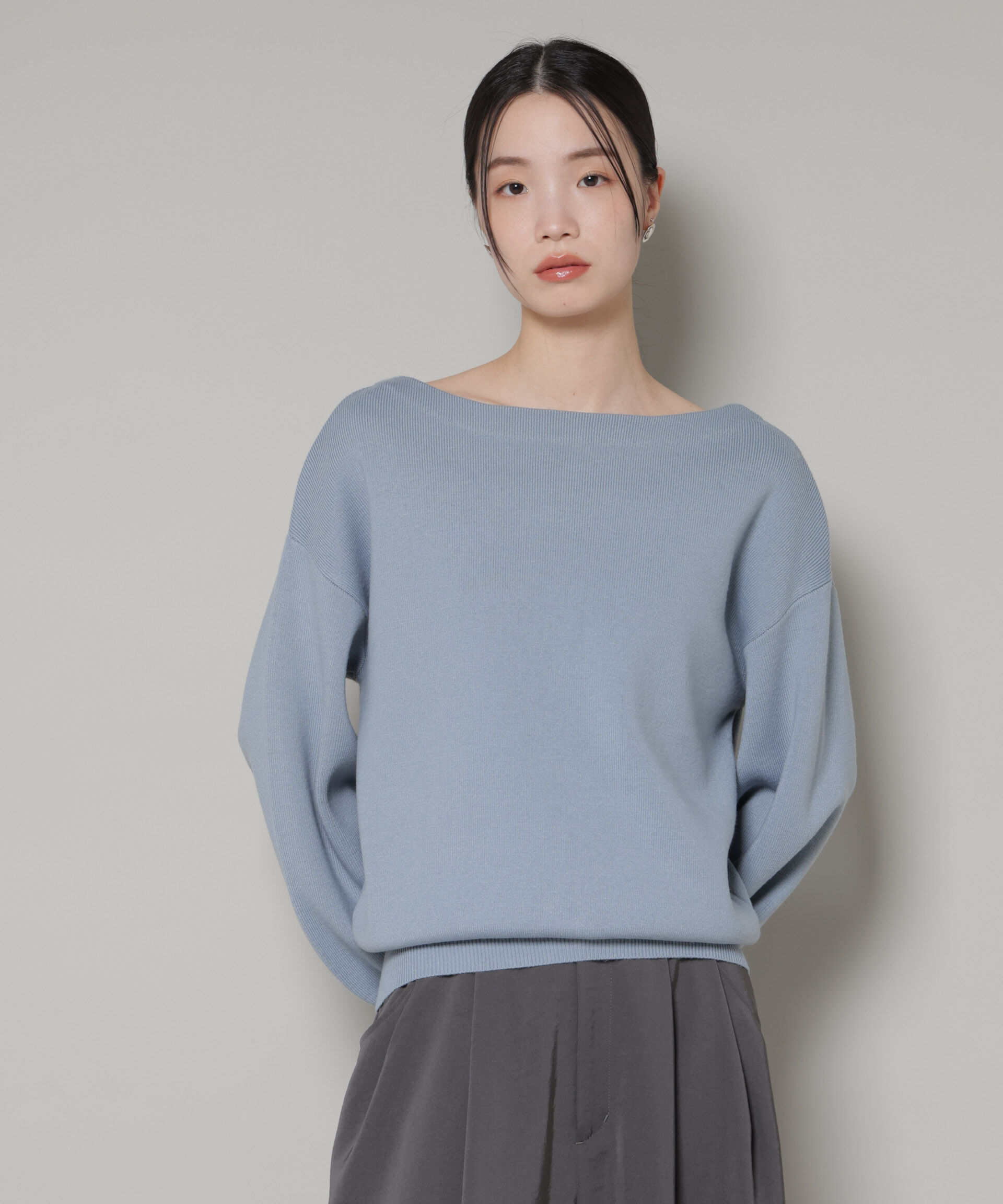 nano･universe「前後2wayセンターパール釦プルオーバーニット」|ニット・セーター|