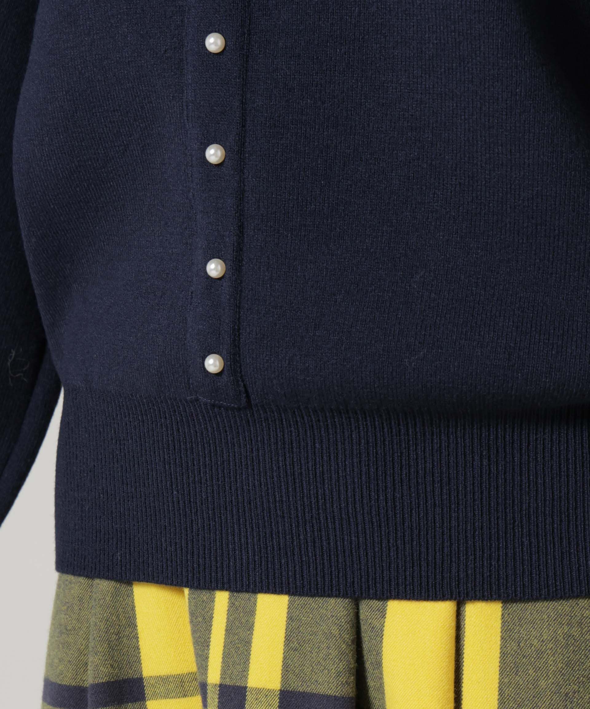 nano･universe「前後2wayセンターパール釦プルオーバーニット」|ニット・セーター|