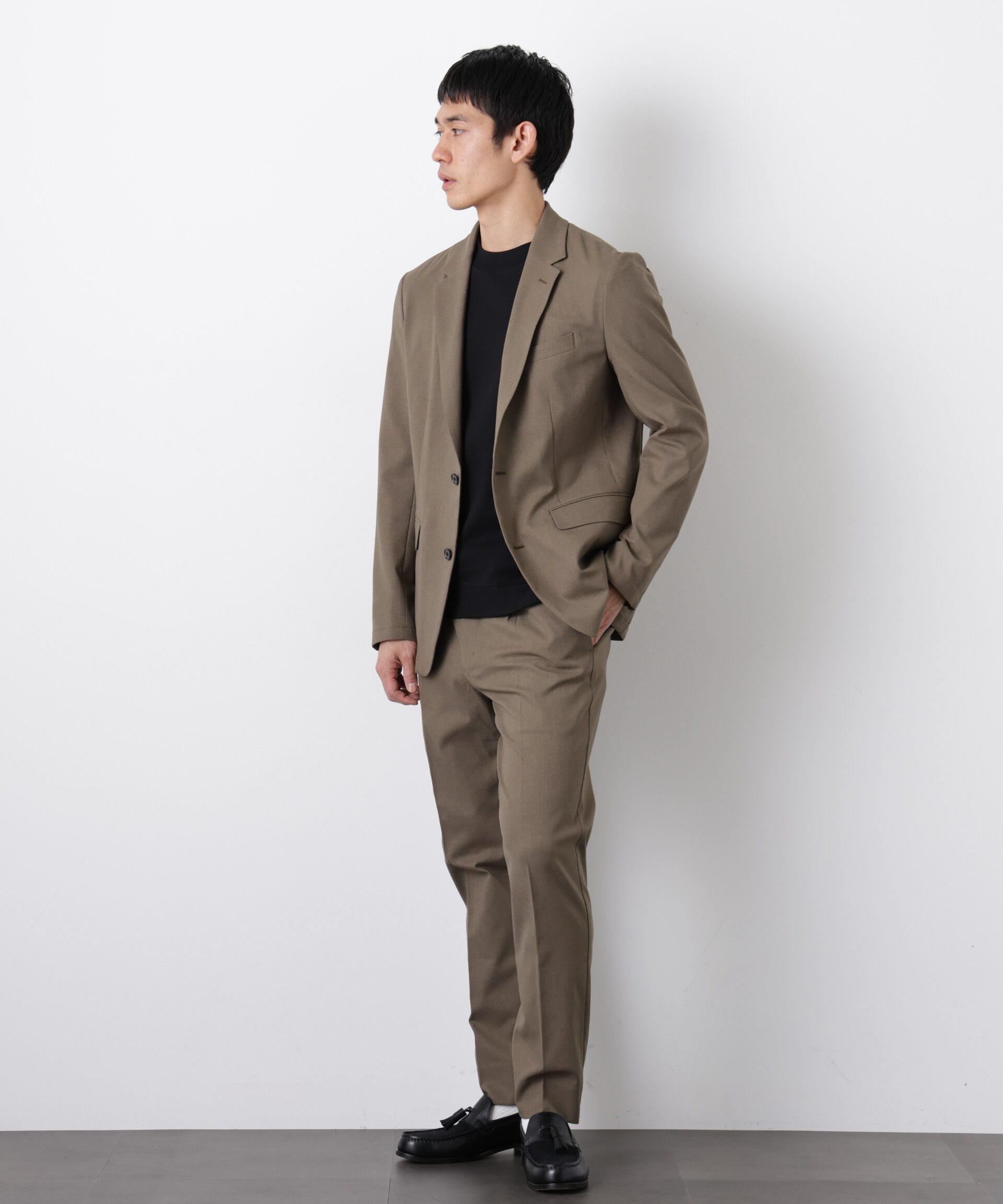 nano･universe「｢Damerino｣Reflax(R)ドライオックスストレッチセットアップ/吸水速乾」|スーツ|モカ3