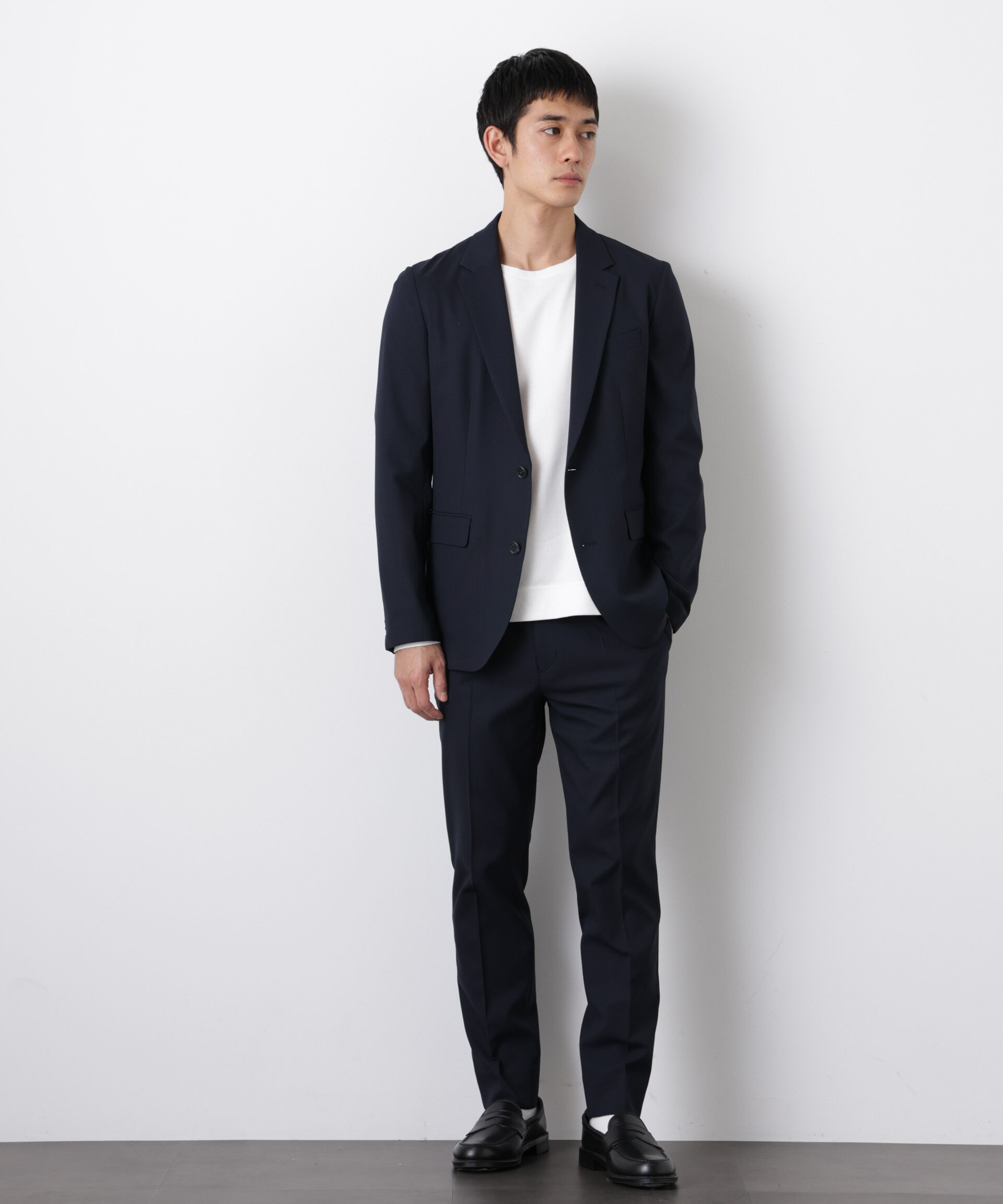 nano･universe「｢Damerino｣Reflax(R)ドライオックスストレッチセットアップ/吸水速乾」|スーツ|ネイビー