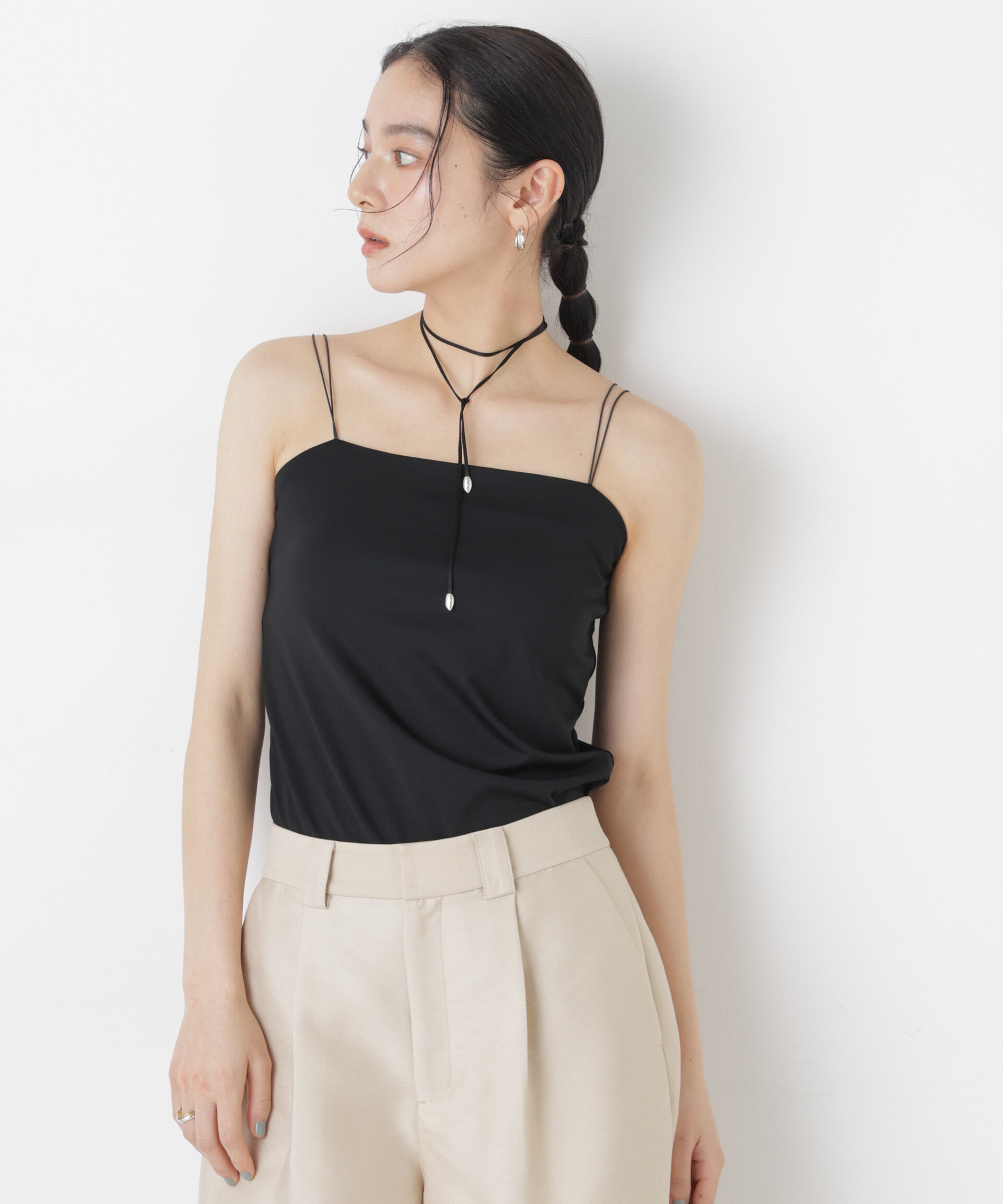 nano･universe「ストレッチポンチカップ付きベアトップキャミソール」|Tシャツ・カットソー|