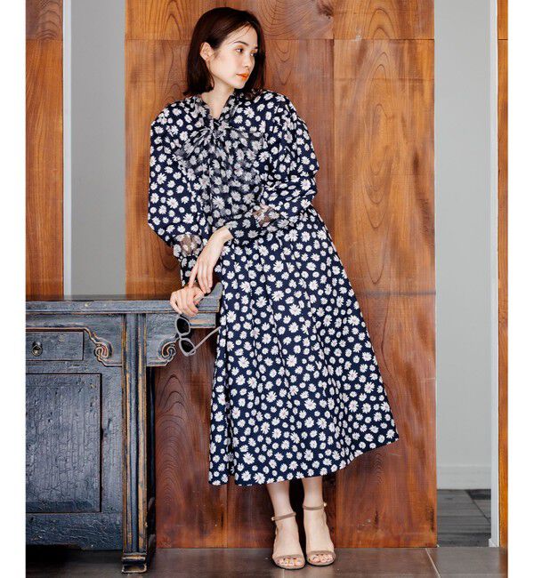 組曲「【組曲&times;setsuko sagittaire】ハイカウントストレッチプリントワンピース」|ワンピース|