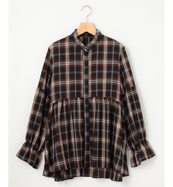 組曲「【WEB限定】シアーツイルチェック チュニックブラウス」|シャツ・ブラウス|