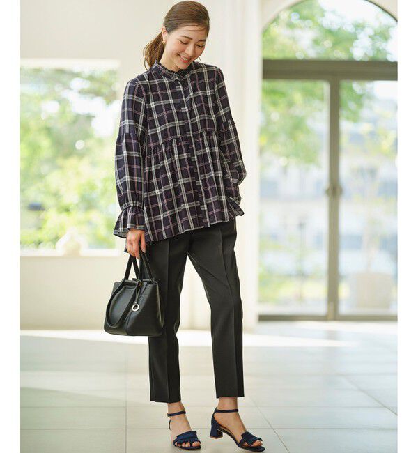 組曲「【WEB限定】シアーツイルチェック チュニックブラウス」|シャツ・ブラウス|